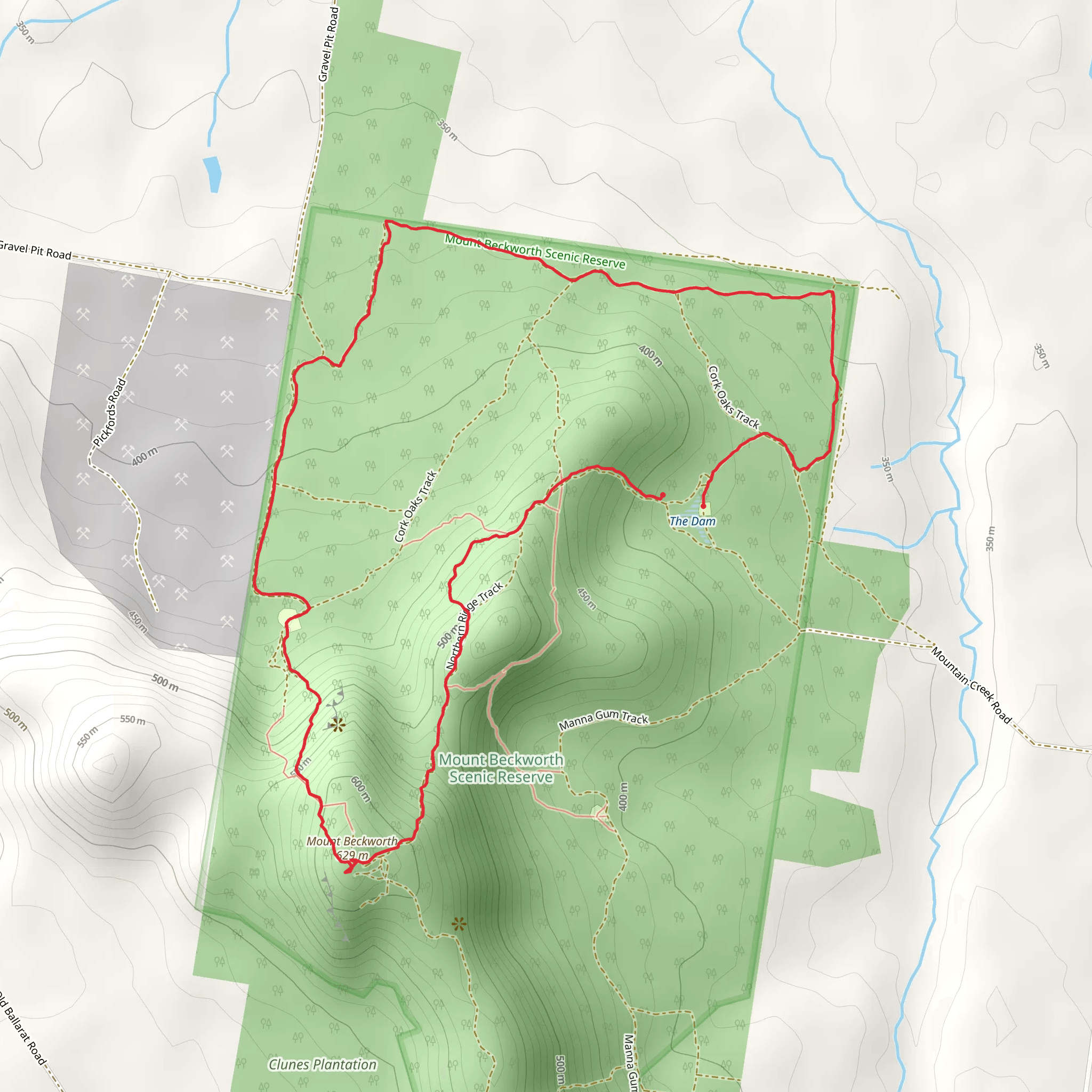 Mount Beckworth Trail - Northern Section mobile static map