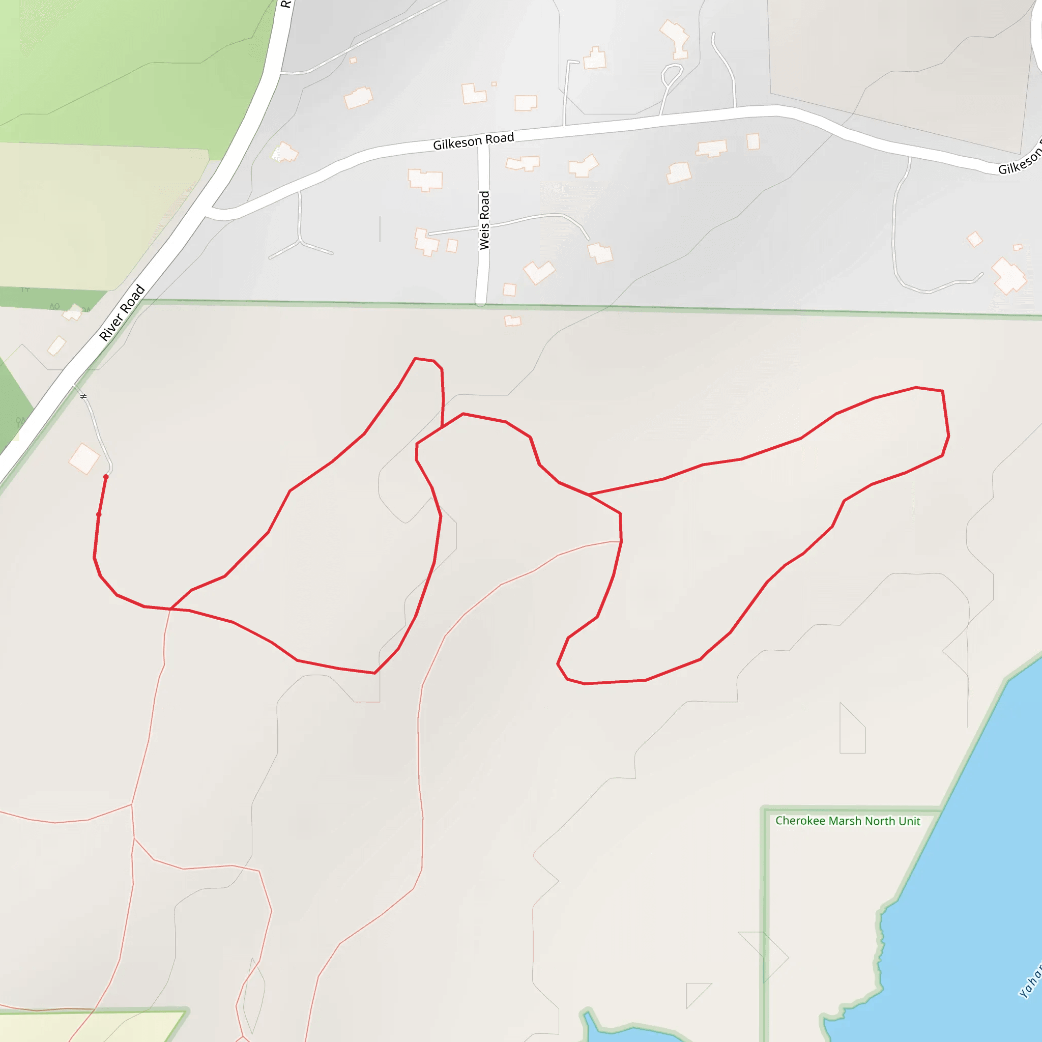 Cherokee Marsh Natural Resource Area Loop - Short mobile static map
