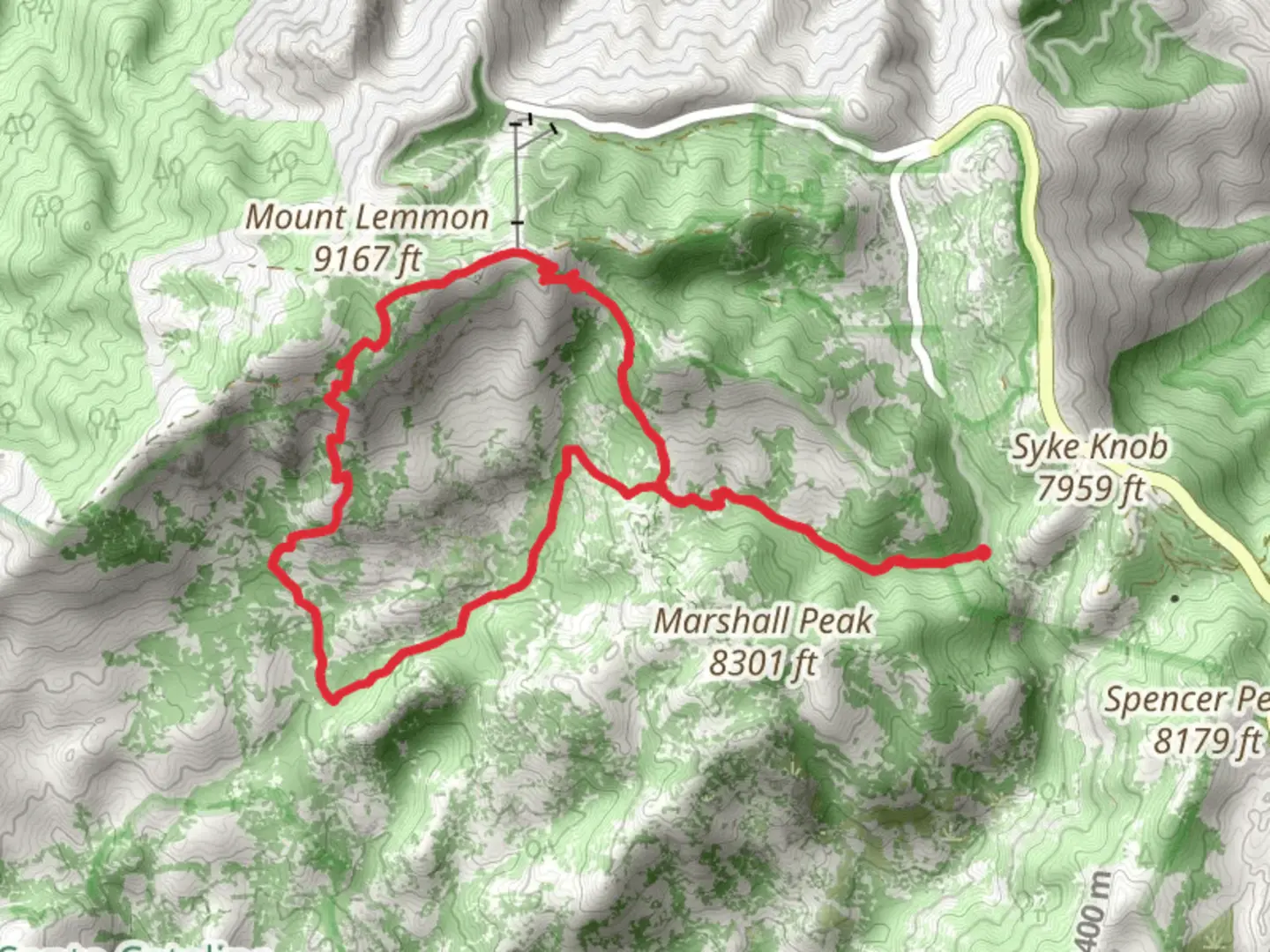 An image depicting the trail Aspen Trail via Wilderness of Rocks Loop Trail and its surrounding area.