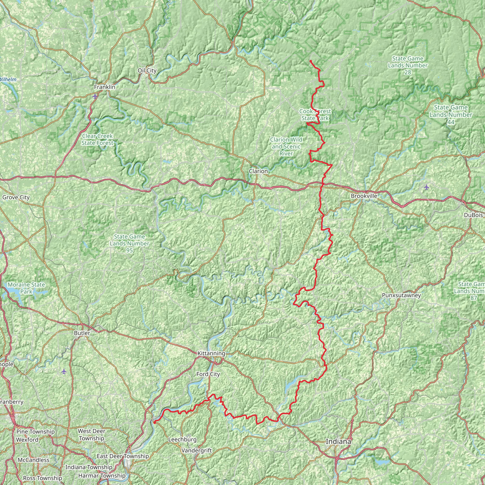 Baker Trail mobile static map