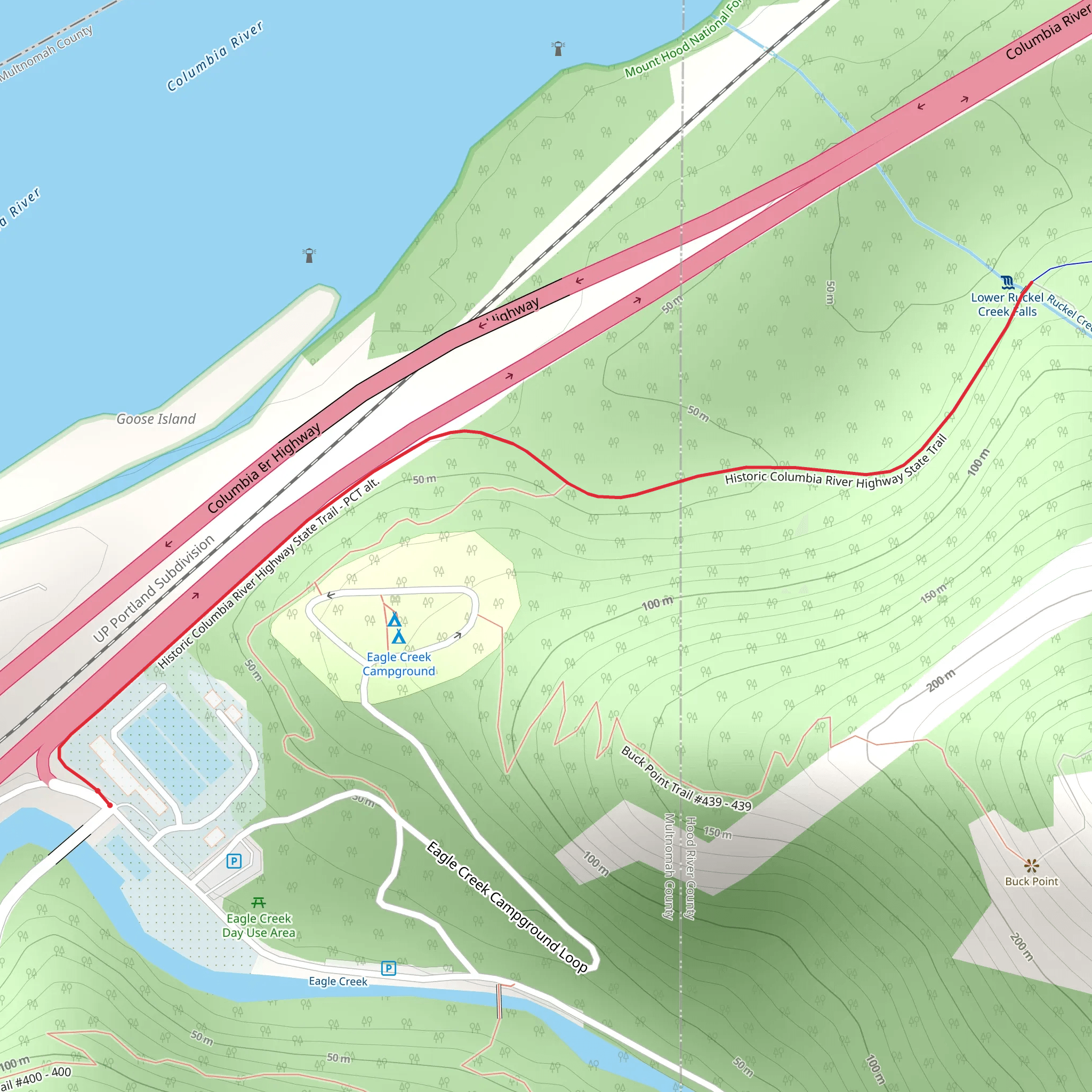 Historic Columbia River Highway State Short Trail mobile static map