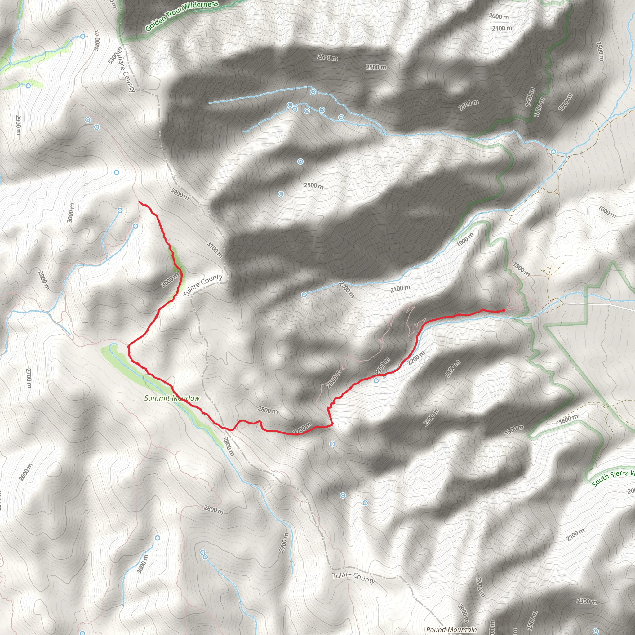Bear Trap Meadow via Olancha Pass Trail mobile static map