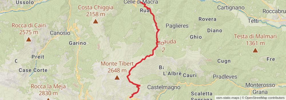 Sentiero Italia - Alps Section stage 167 Map