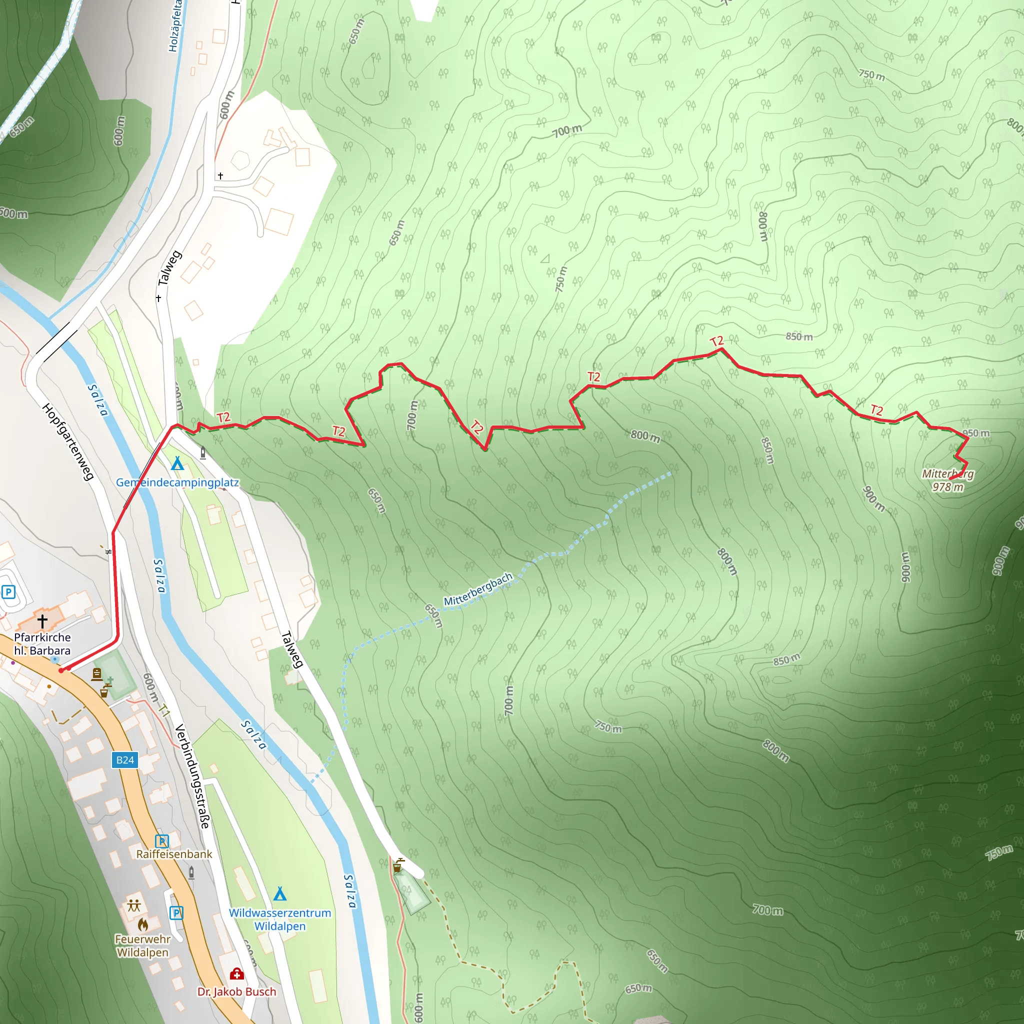 Mitterberg to Wildalpen Hike mobile static map