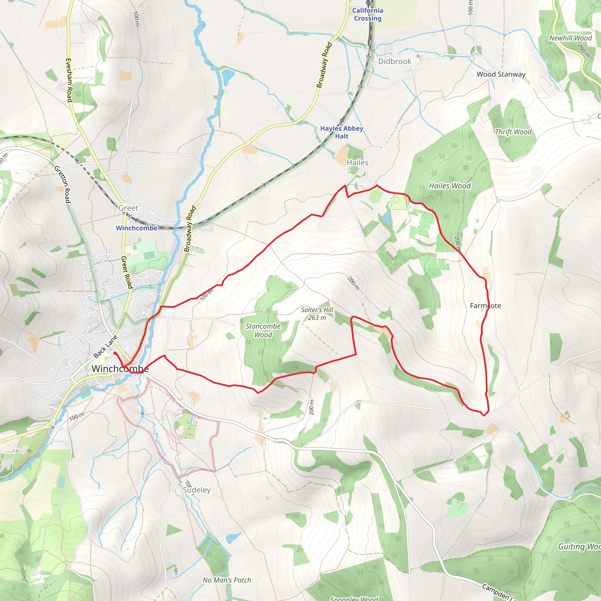 Farmcote to Hailes Abbey mobile static map