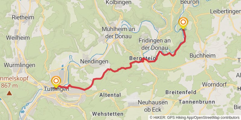 Schwäbische Alb Südrand - Weg HW 2 stage 15 Map