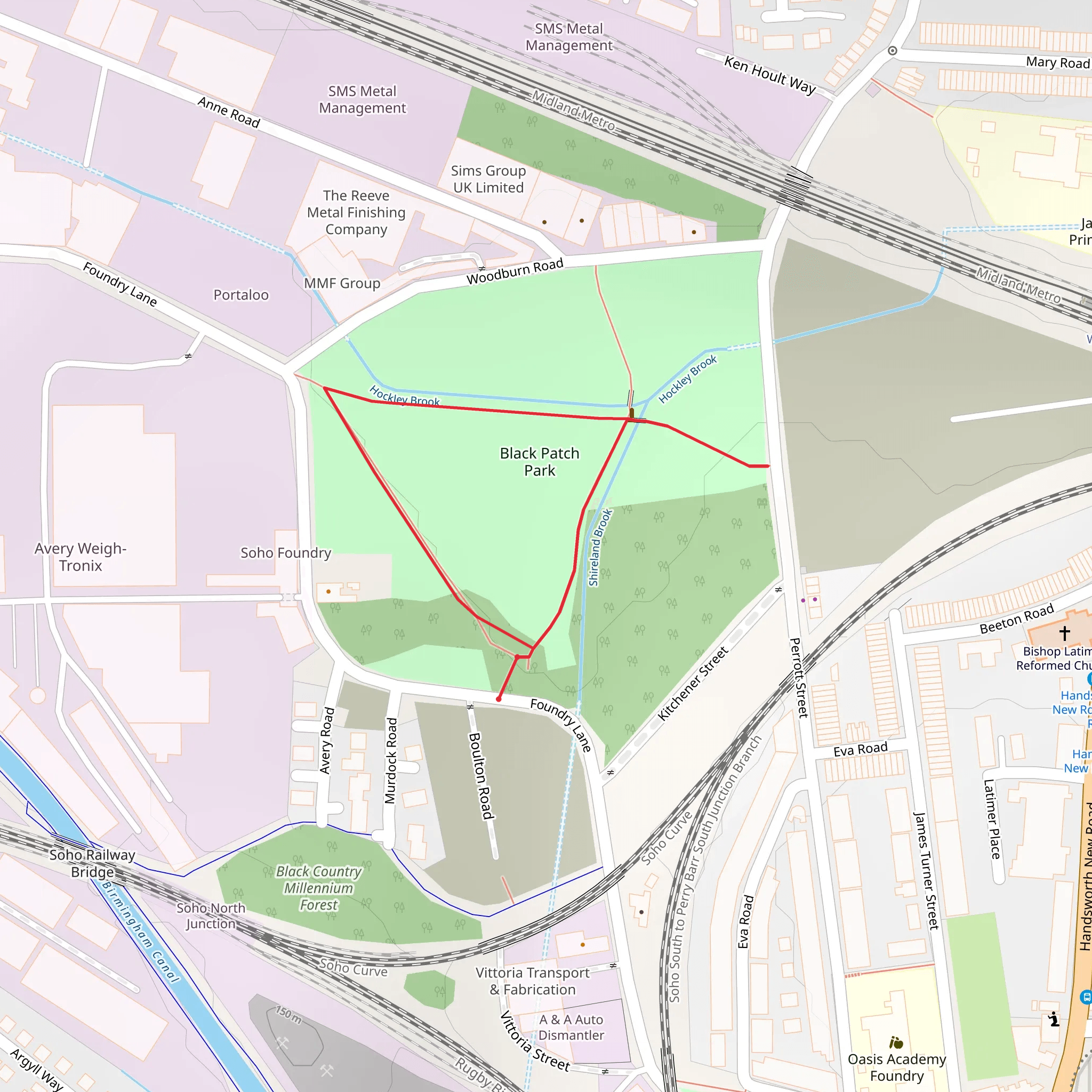 Black Patch Park Loop mobile static map