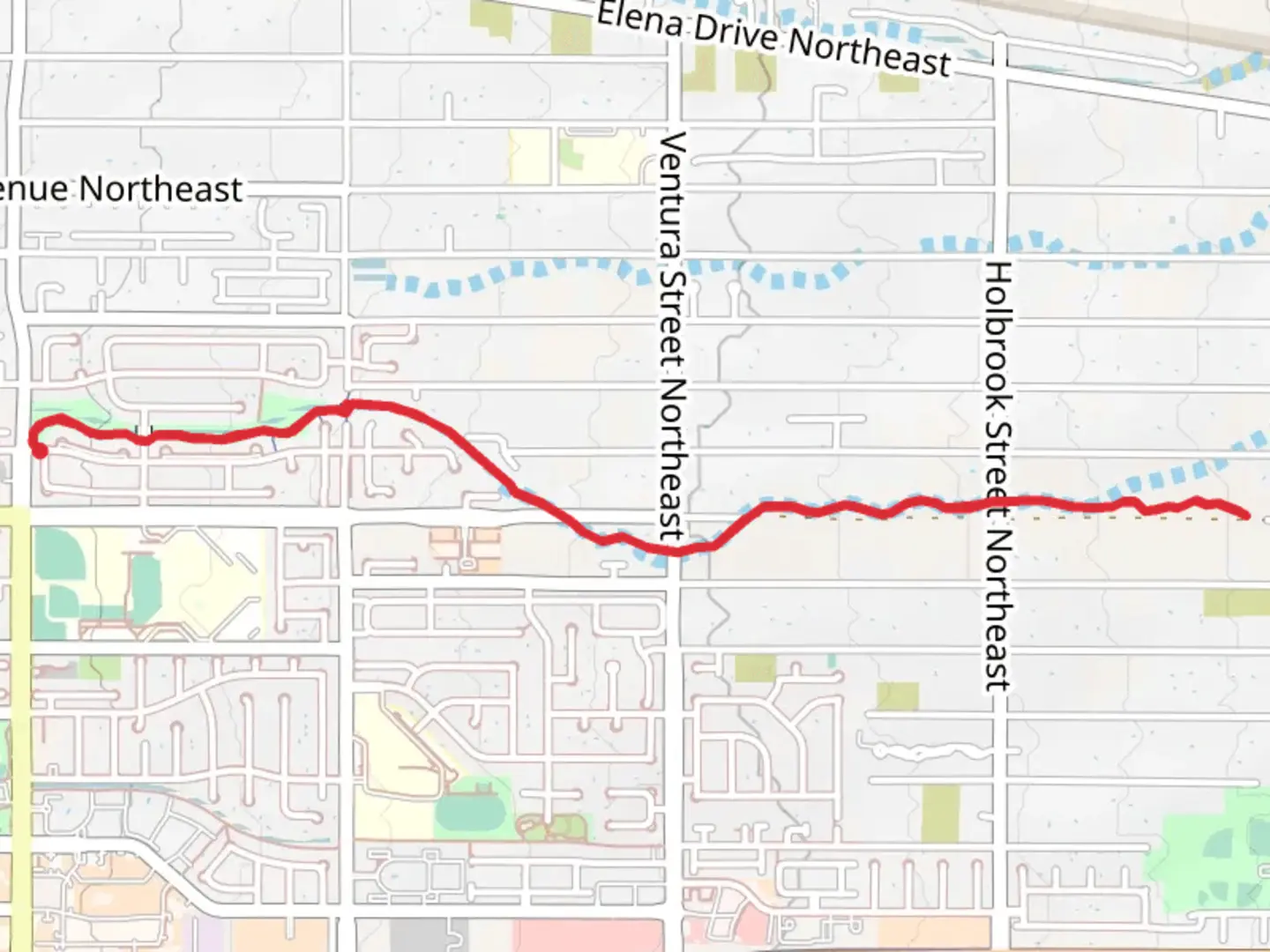 An image depicting the trail Walk along La Cueva Channel and its surrounding area.
