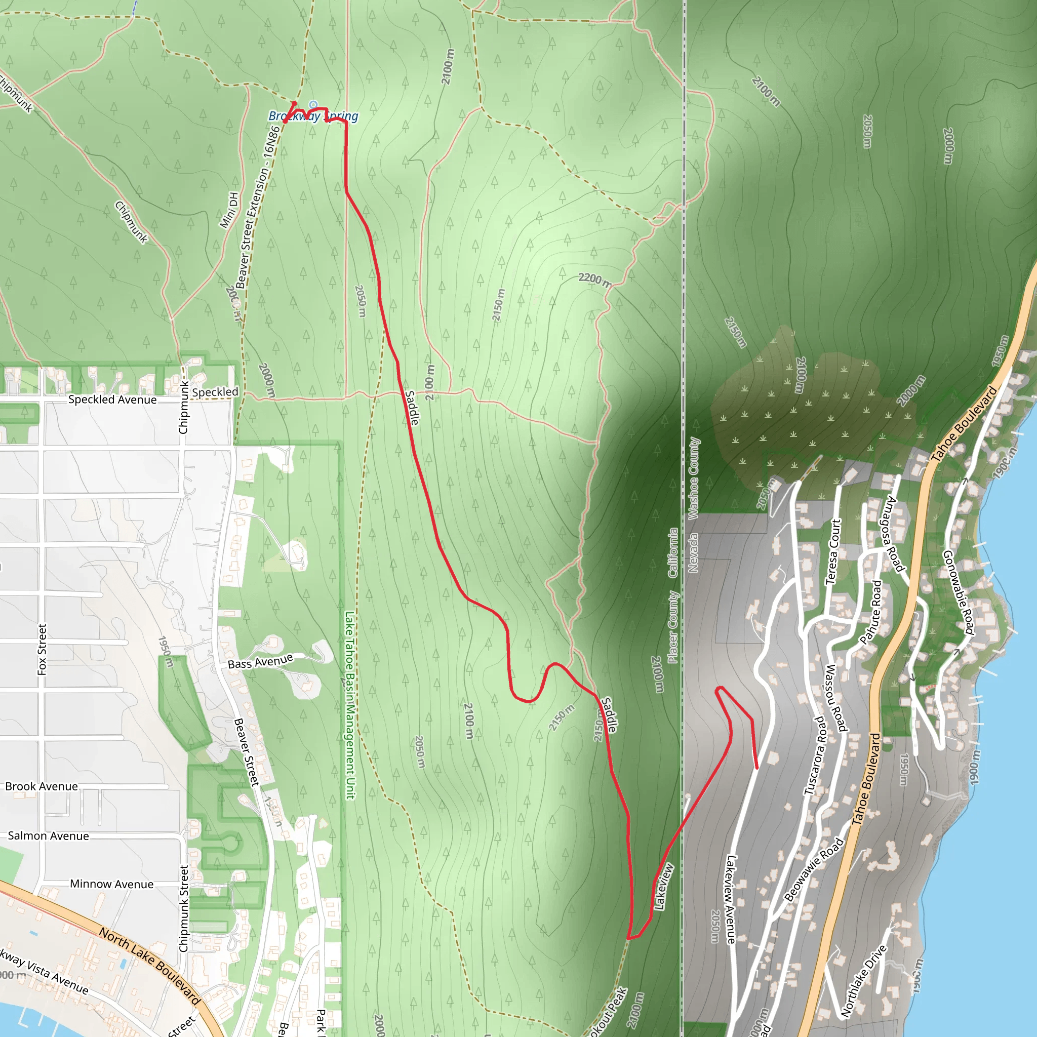 Stateline Lookout Trail mobile static map