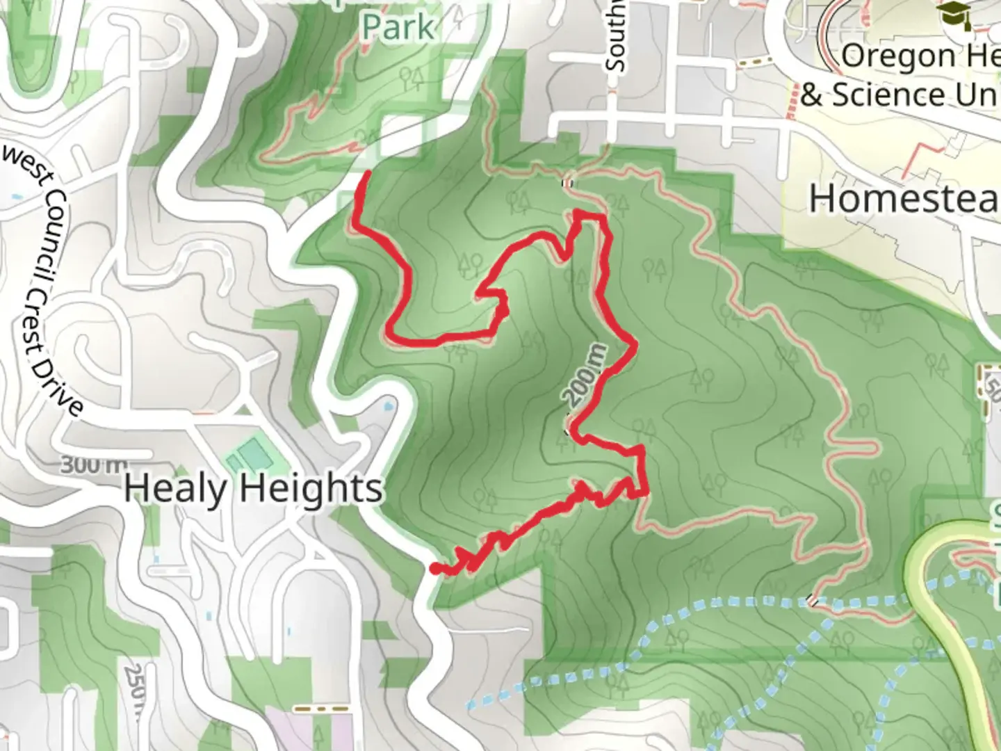 An image depicting the trail Warbler and Towhee Trail and its surrounding area.