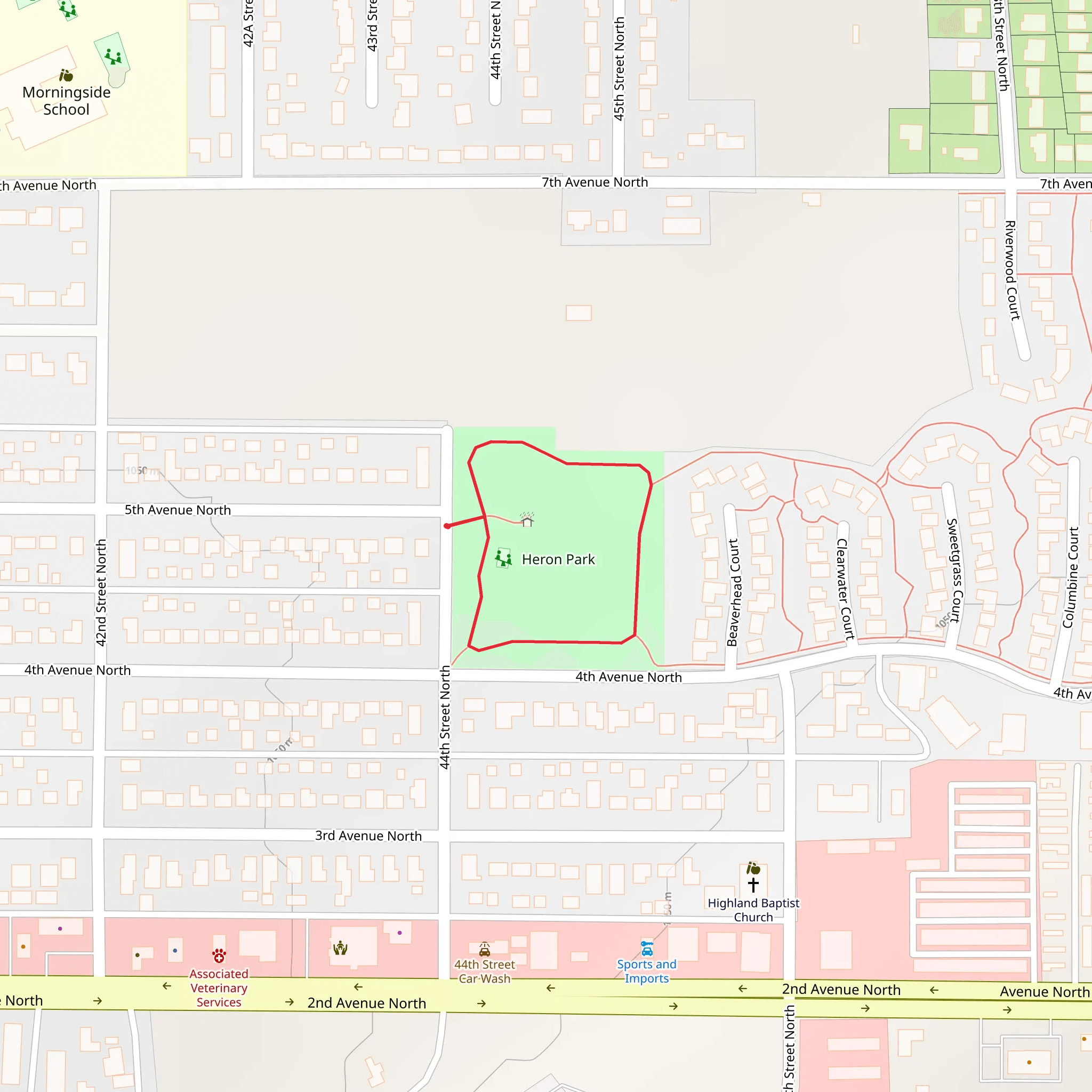 Heron Park Loop mobile static map