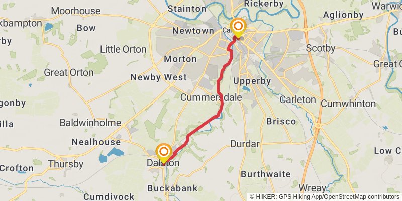 Settle to Carlisle Walk stage 11 Map