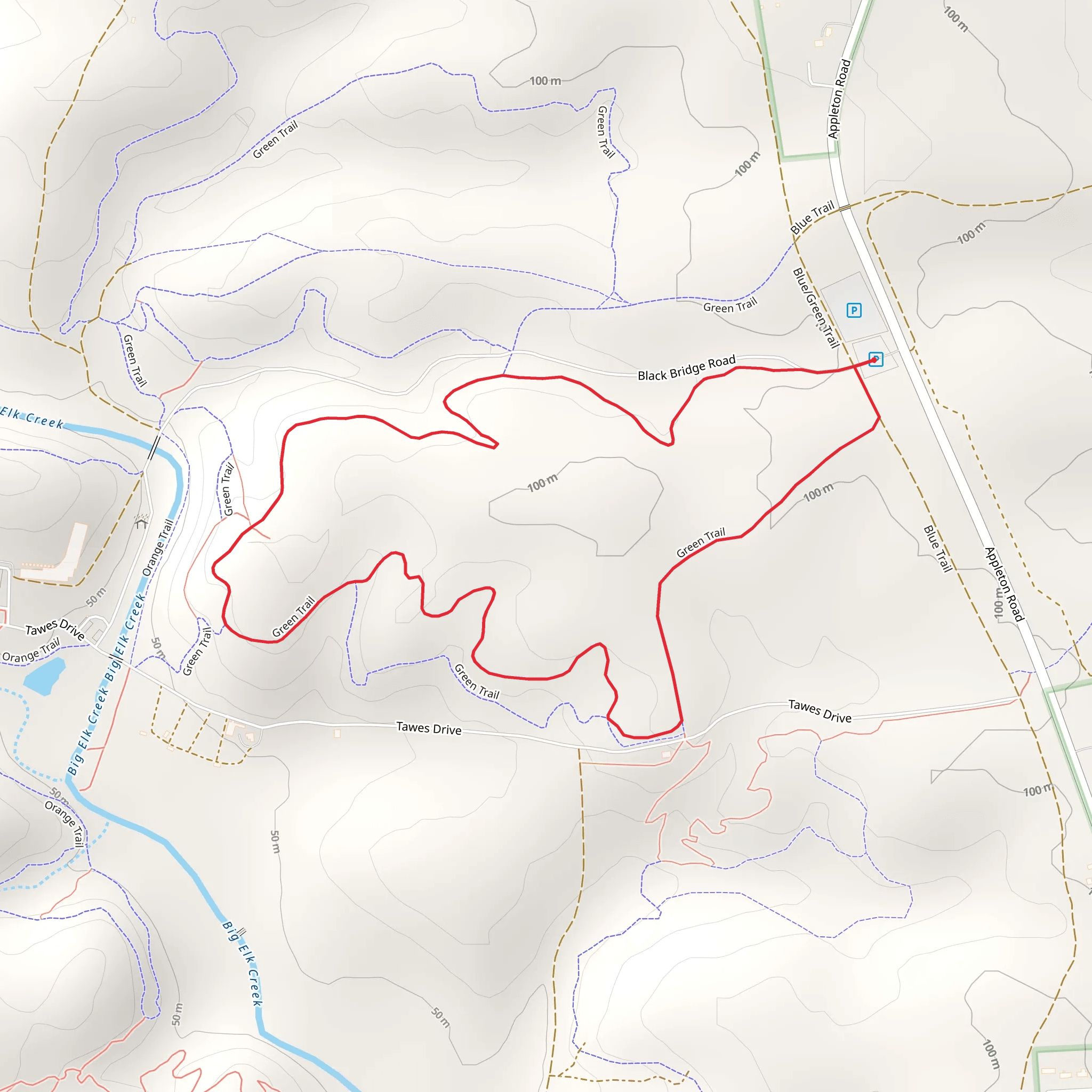 Green Loop Trail mobile static map