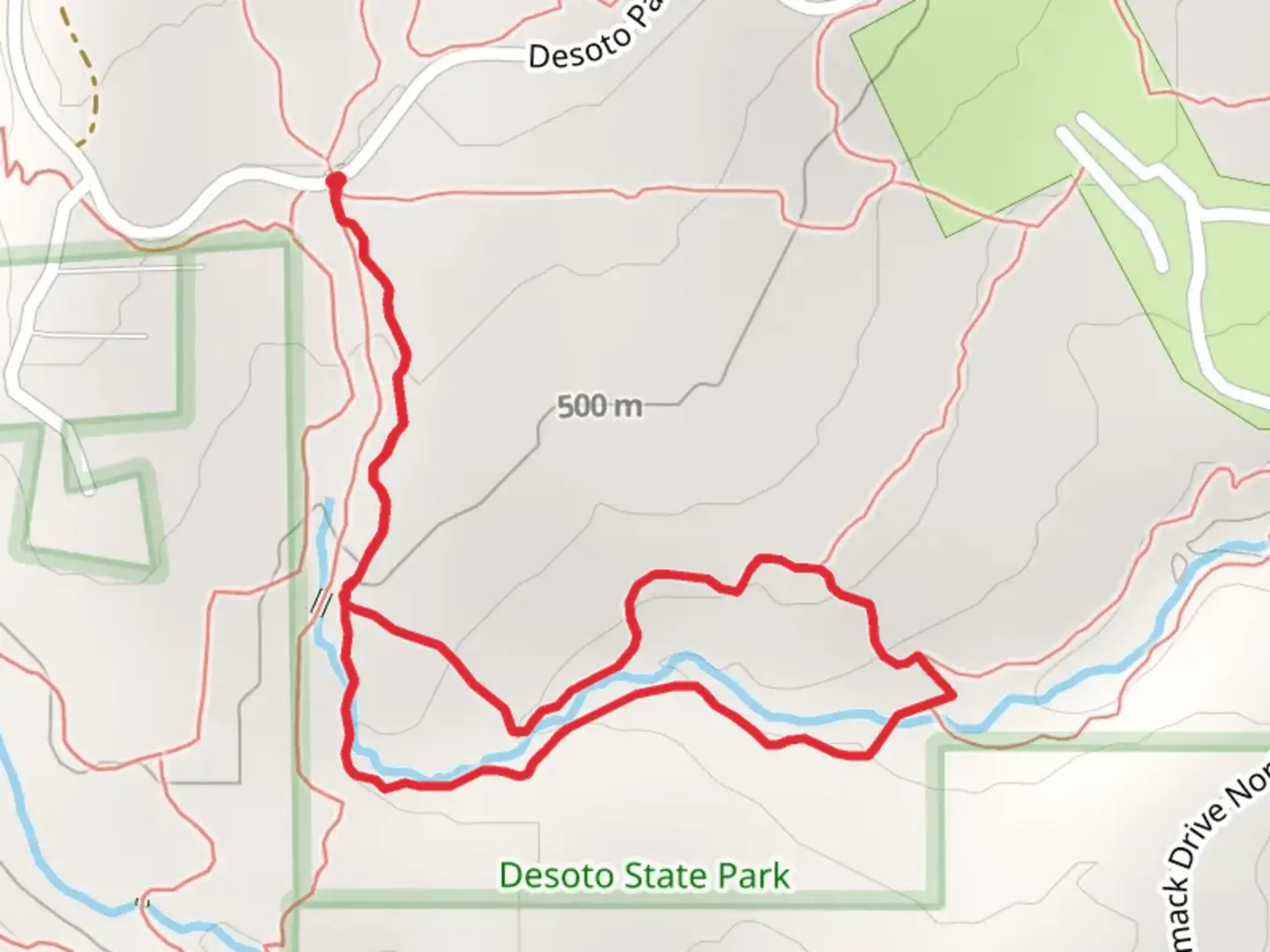 An image depicting the trail Blue and Orange Short Loop Trail and its surrounding area.