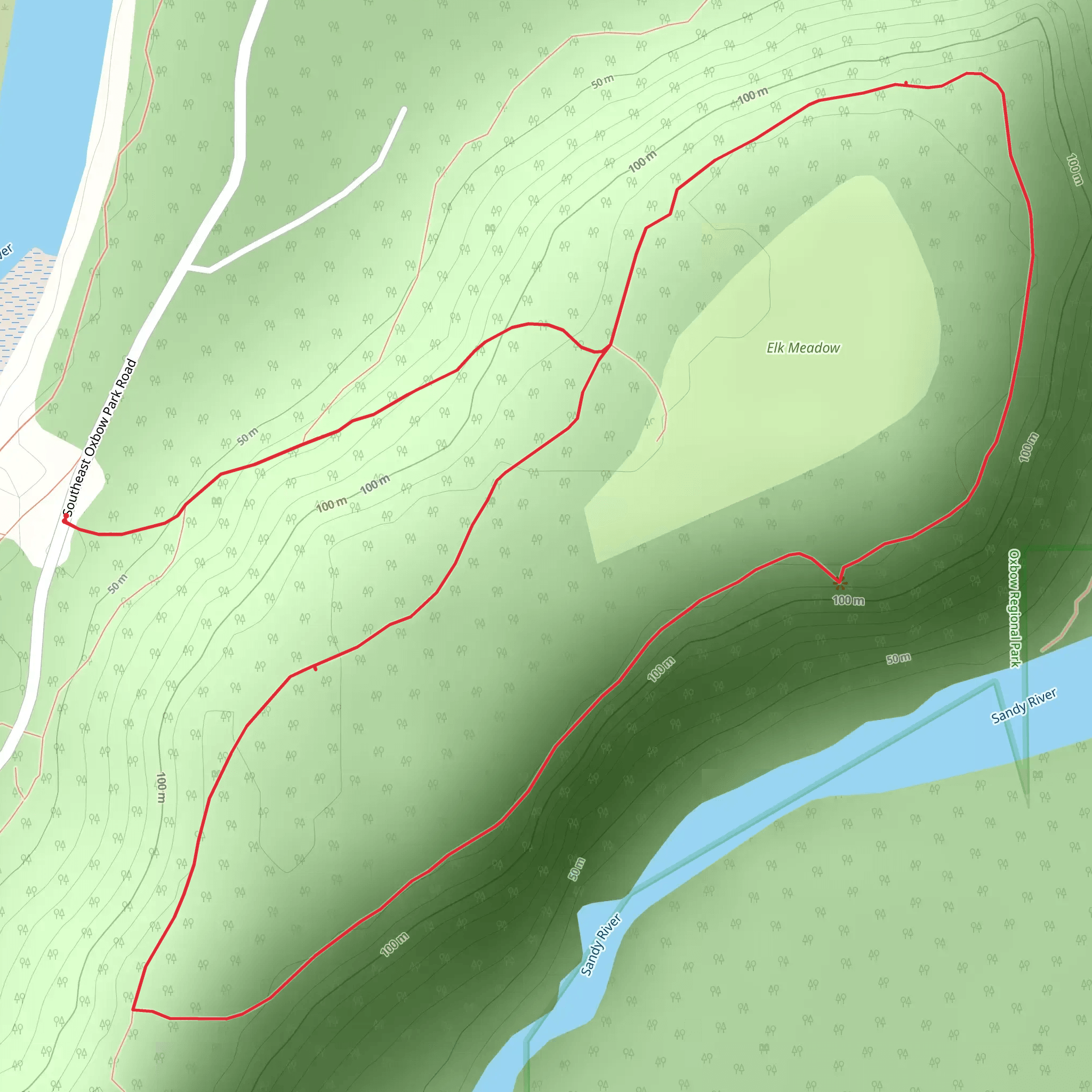 Southeast Oxbow Park Road Loop mobile static map