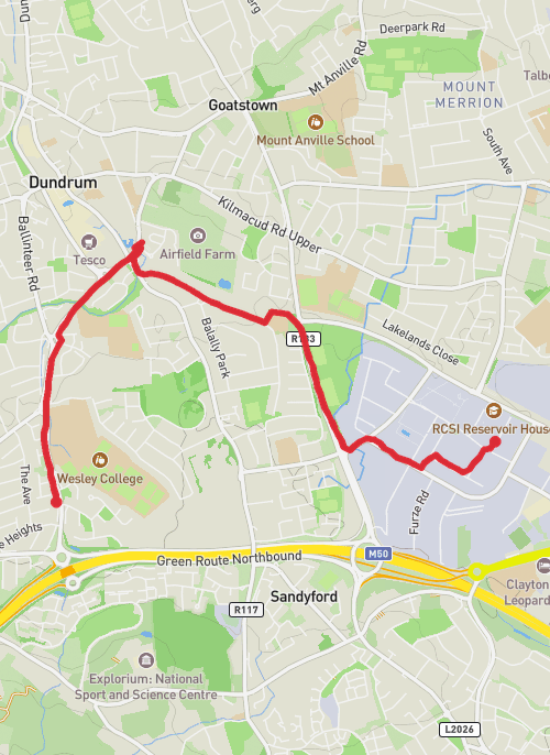 County Dublin Walking mobile static map