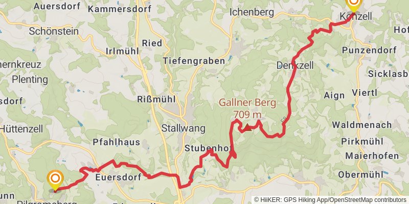 Goldsteig stage 33 Map