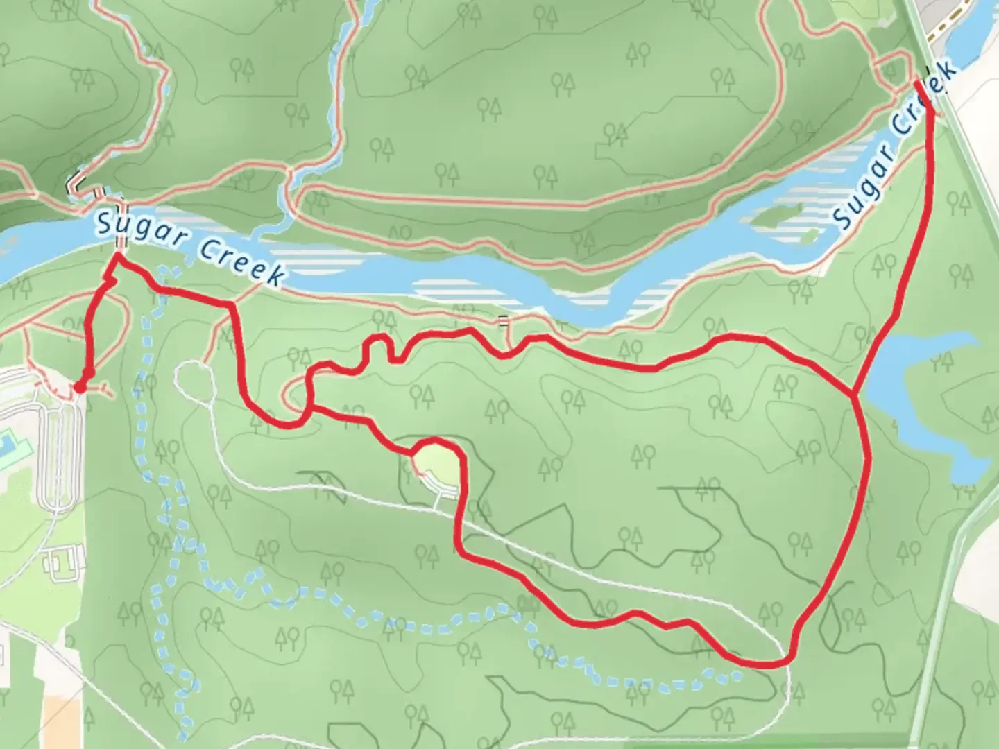 An image depicting the trail Trail 2 Loop and its surrounding area.