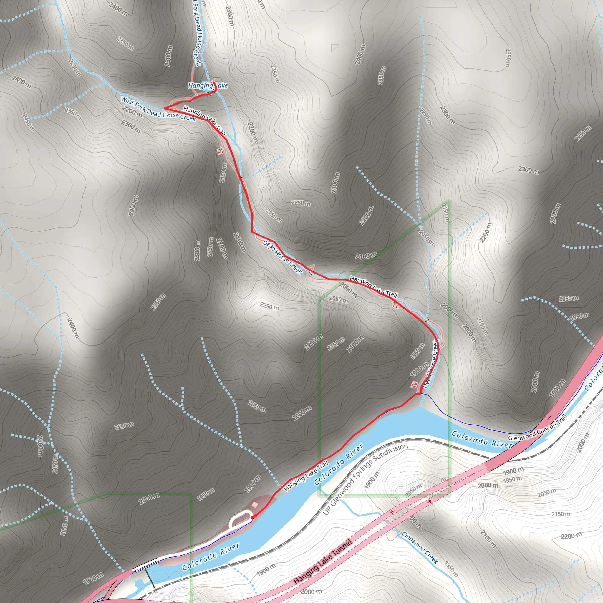 Hanging Lake Trail mobile static map