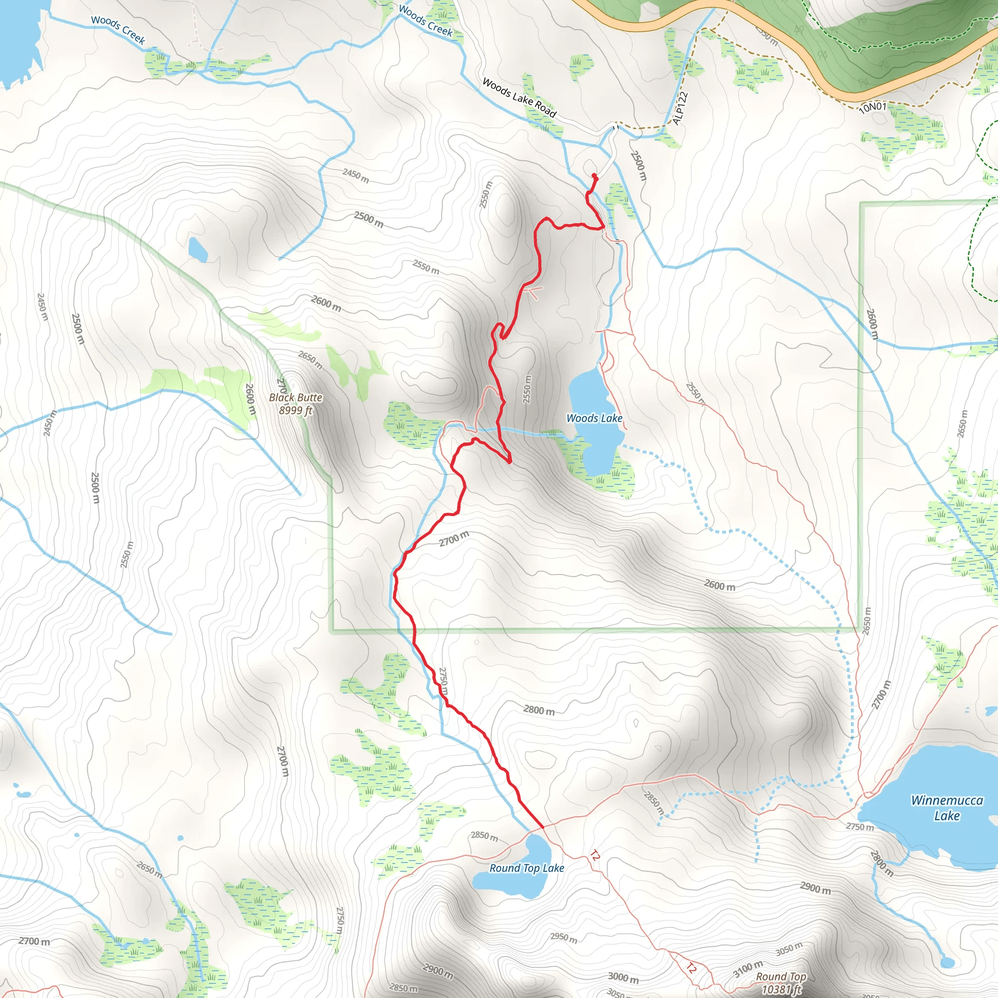Round Top Lake Trail mobile static map