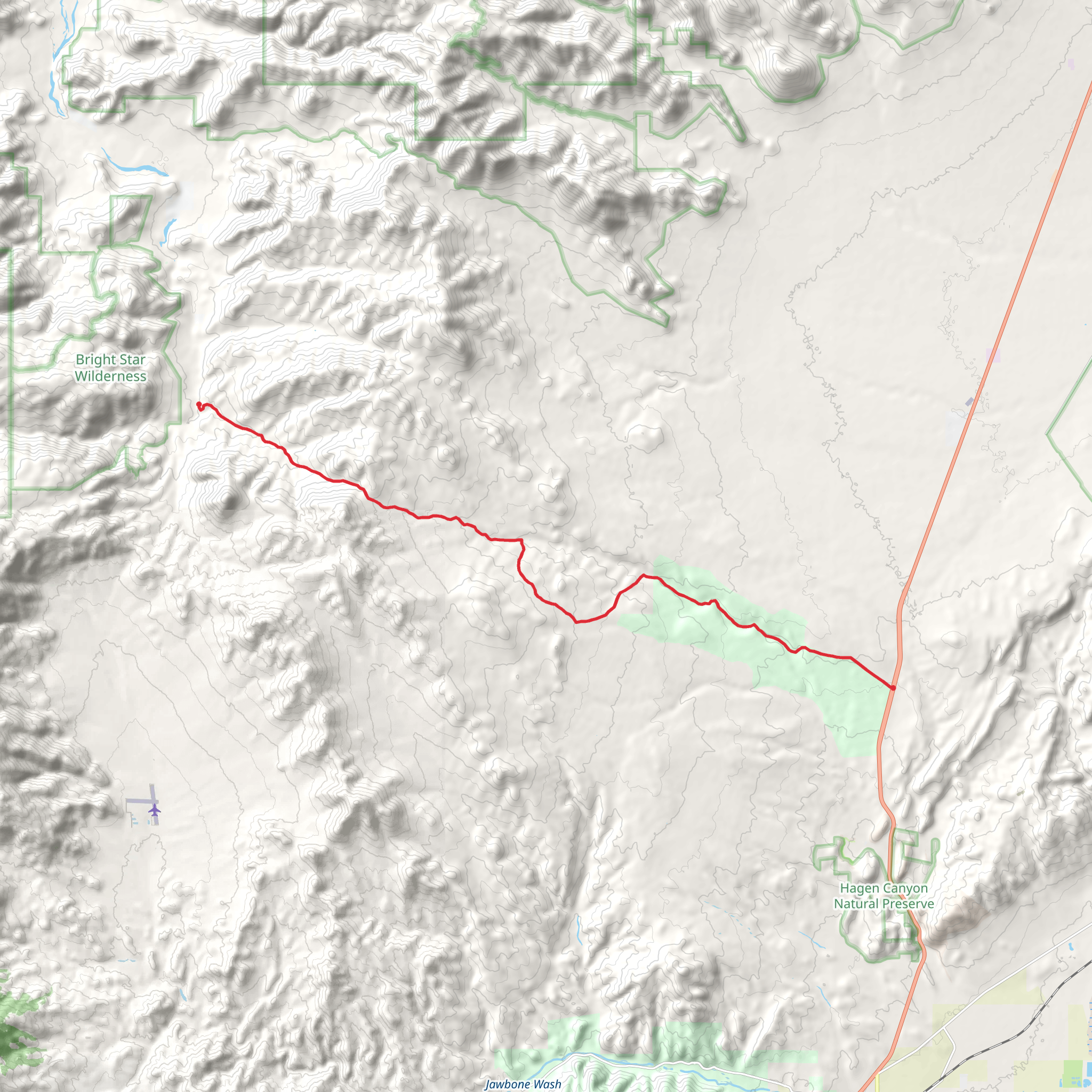 Dove Spring Canyon Road mobile static map