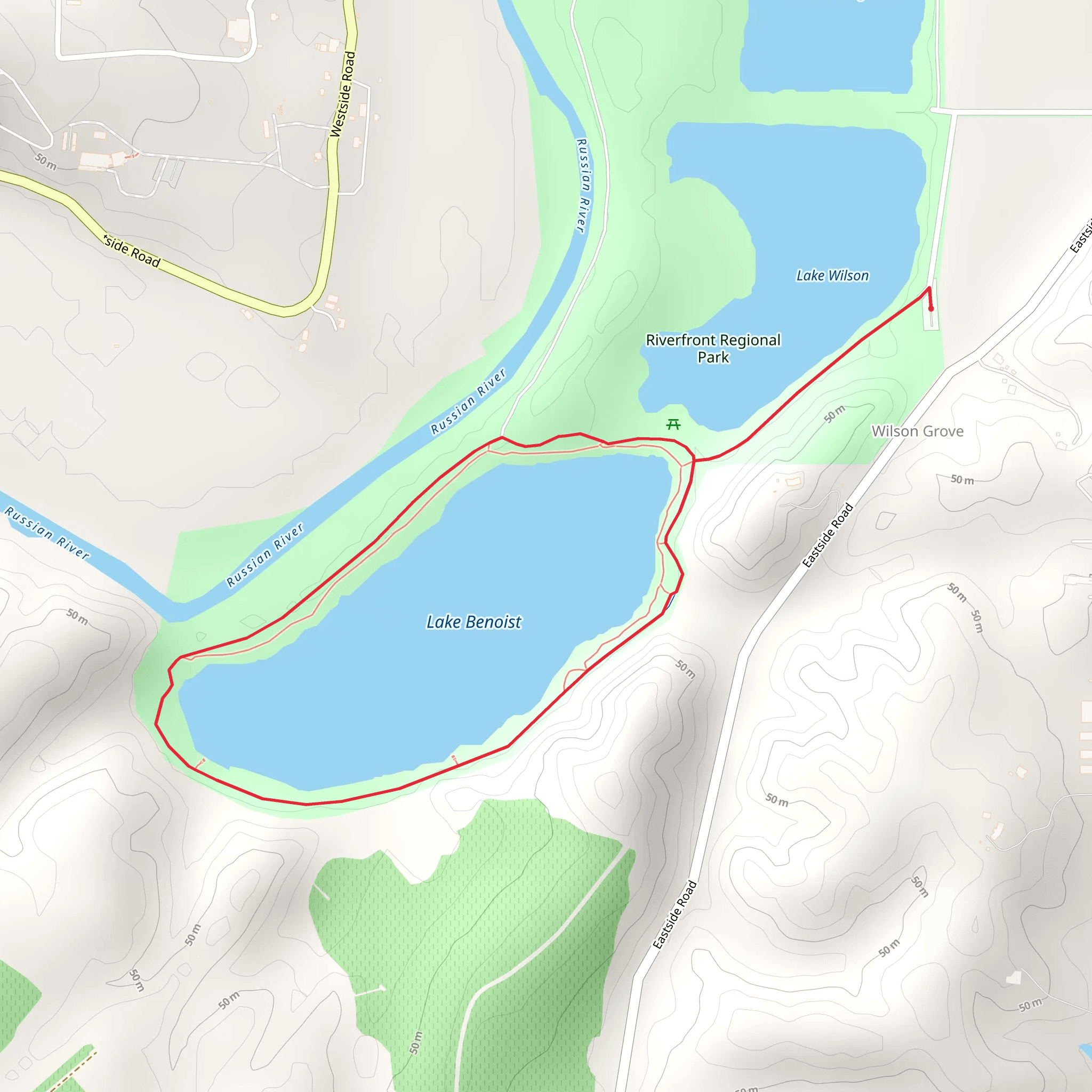 Riverfront Regional Park Loop mobile static map