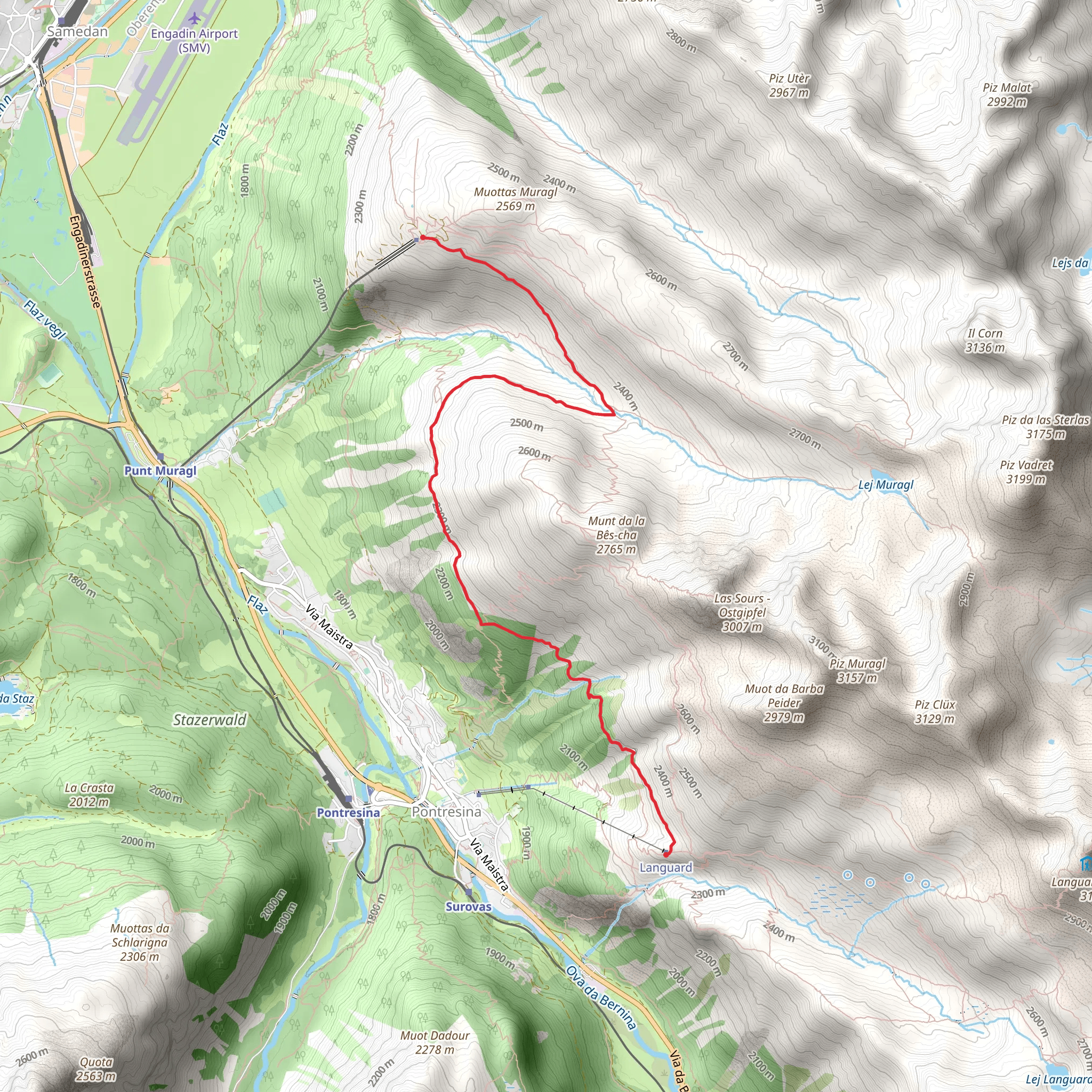 Upper Engadin Panoramic Trail mobile static map