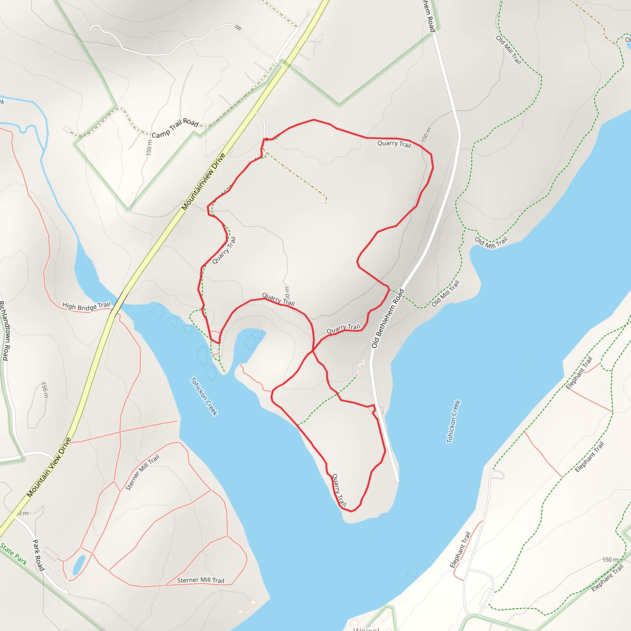 Lake Nockamixon and Tohickon Creek Loop mobile static map