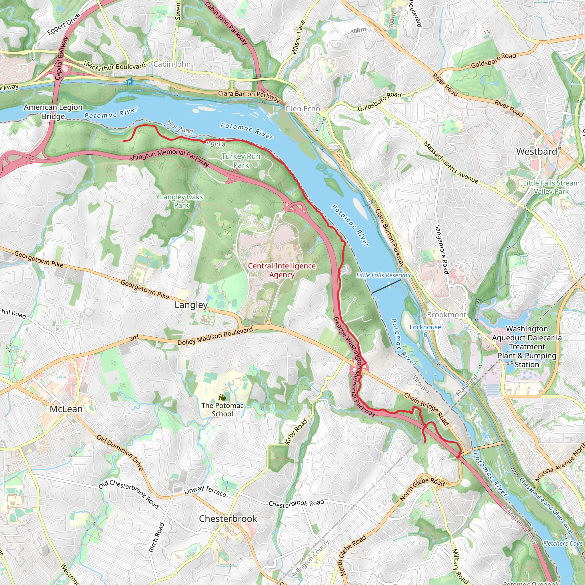 Potomac Heritage Trail - North Glebe Road mobile static map