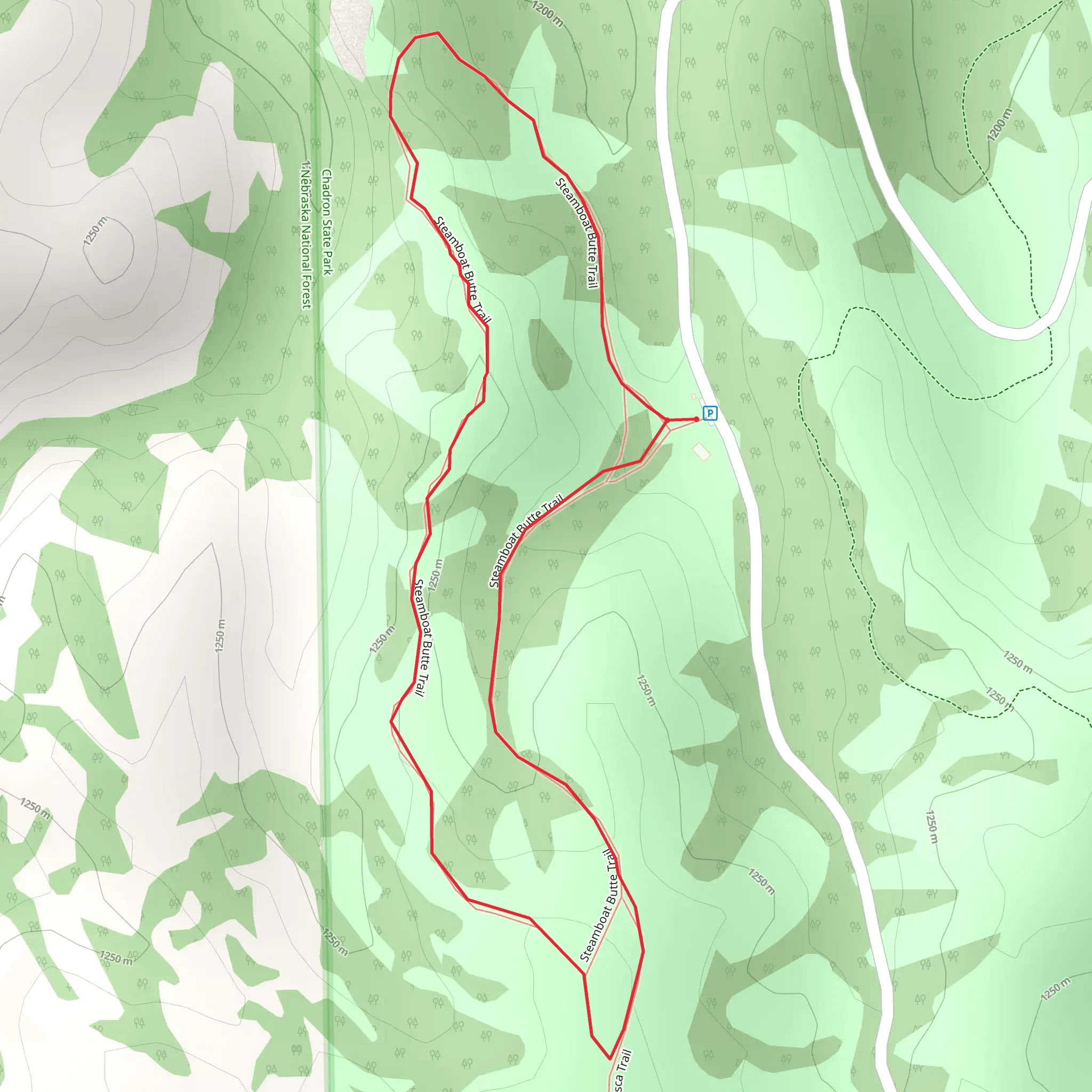 Steamboat Butte Loop Trail mobile static map