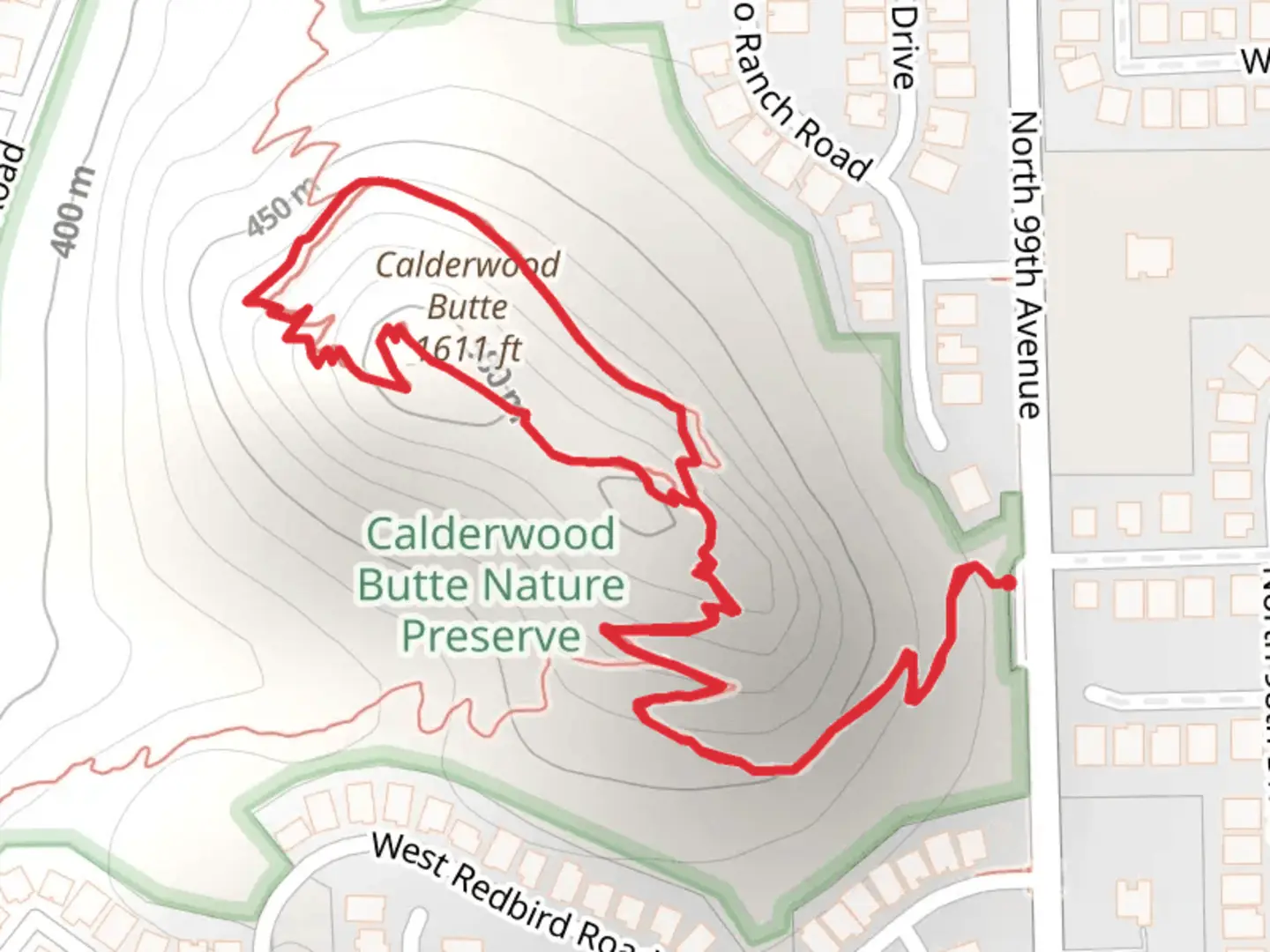 An image depicting the trail Calderwood Butte Loop and its surrounding area.
