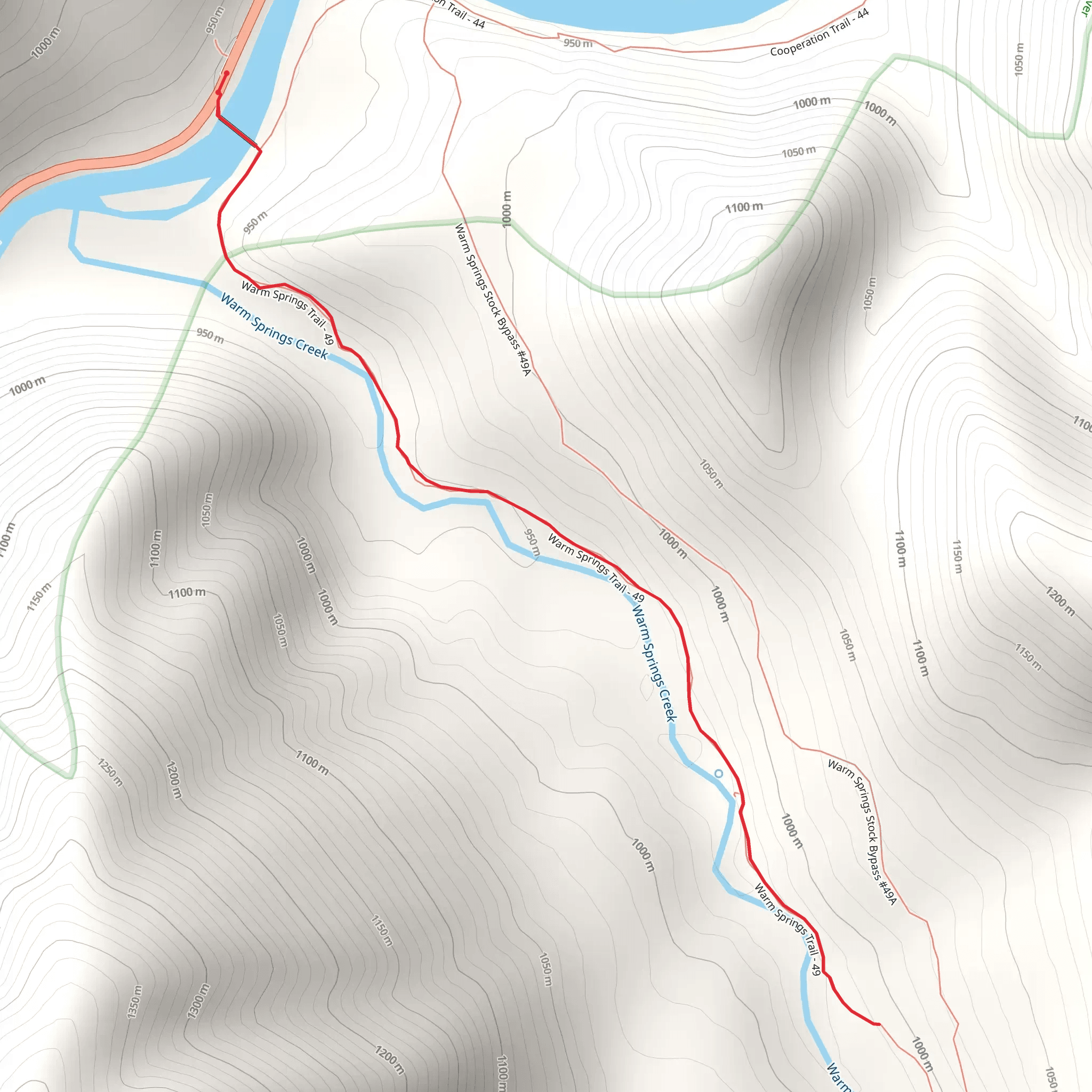 Warm Springs Creek from Lochsa River mobile static map