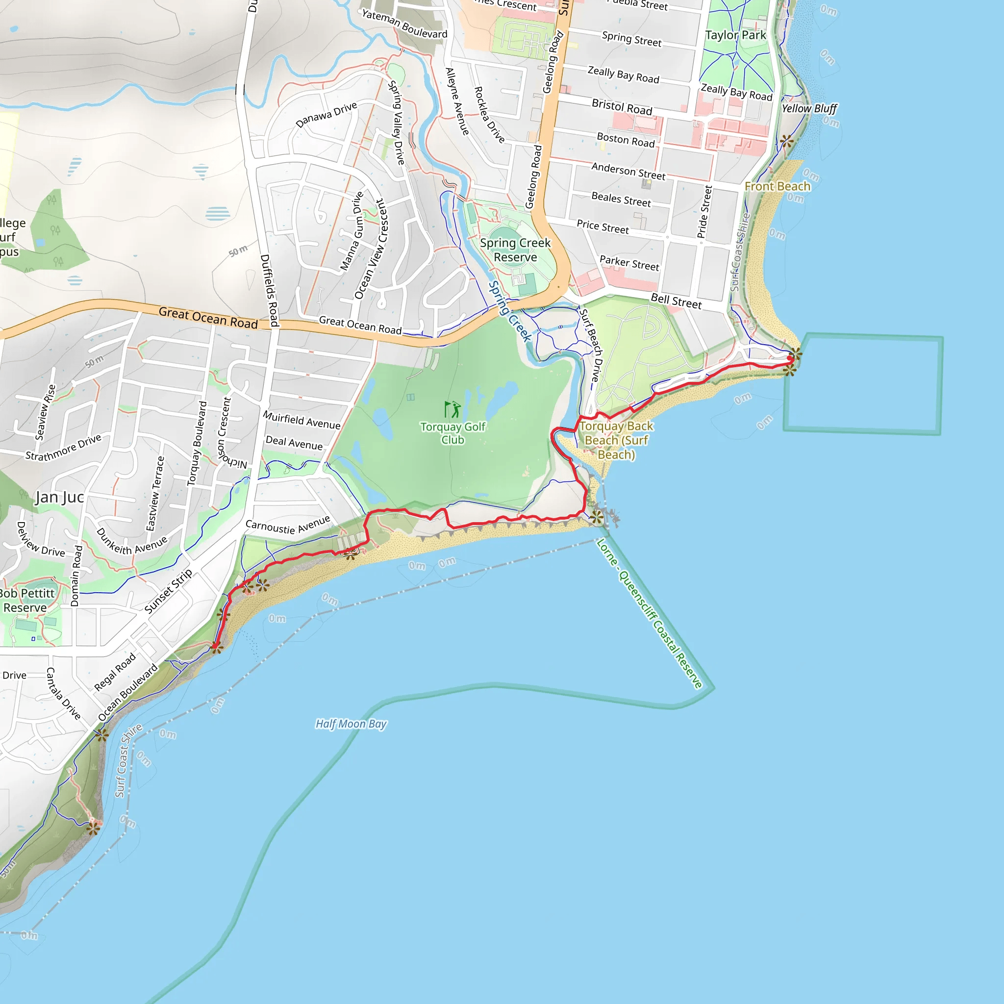 Surf Coasting Walk mobile static map