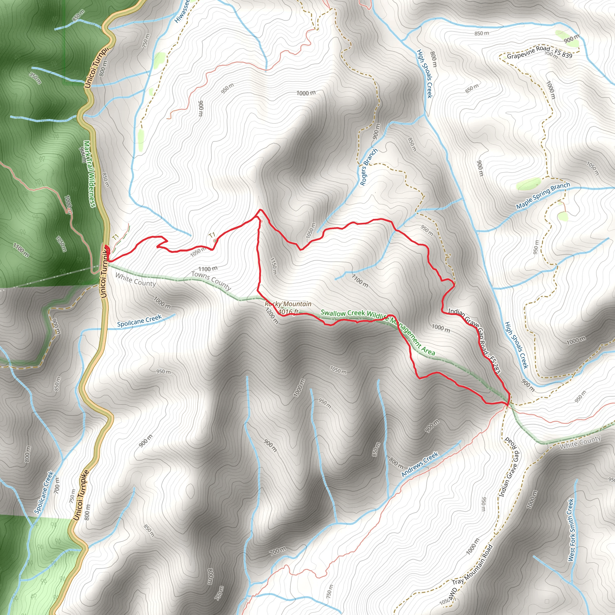 Rocky Mountain via Appalachian Trail mobile static map