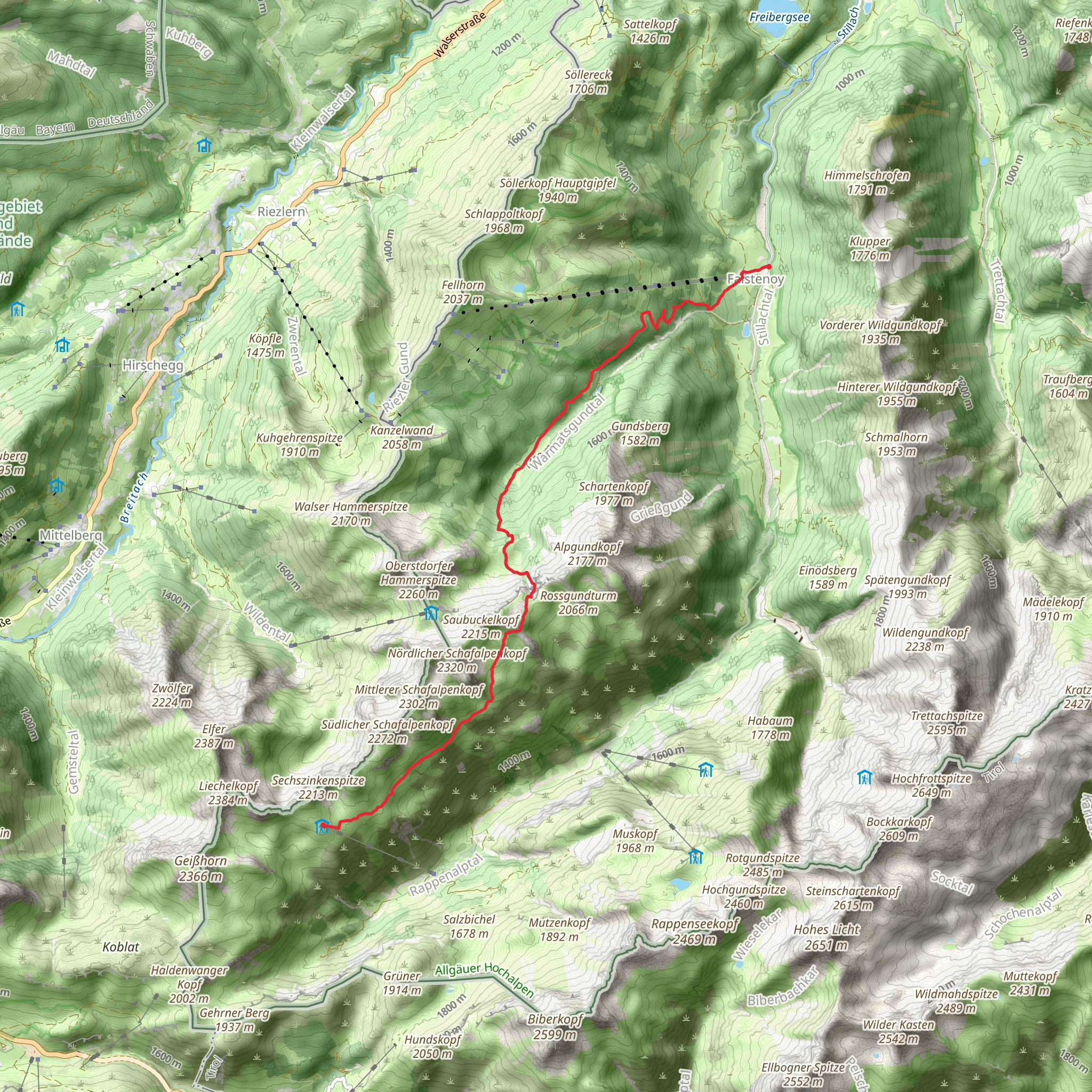 Krumbacher Hoehenweg mobile static map