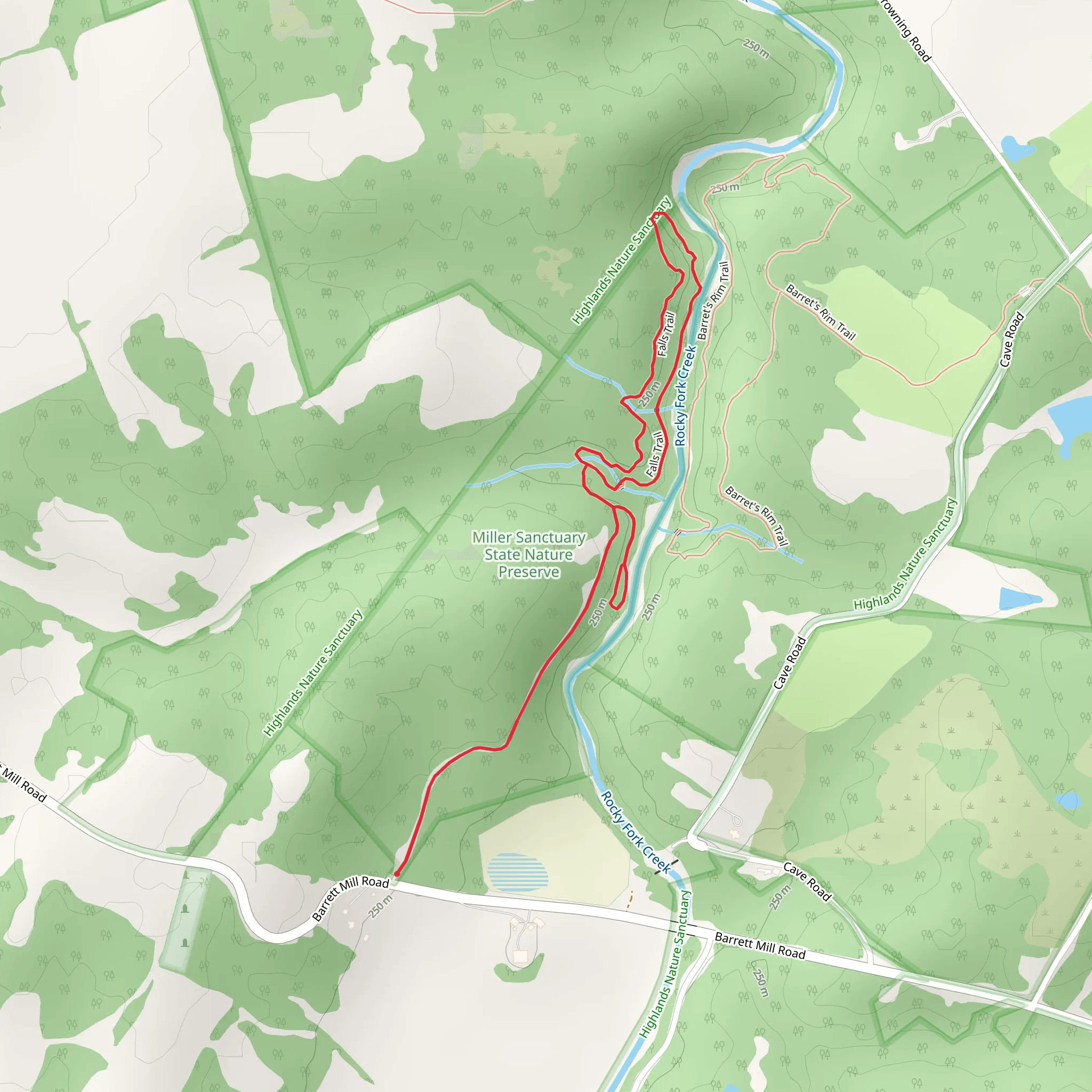 Falls Loop Trail mobile static map