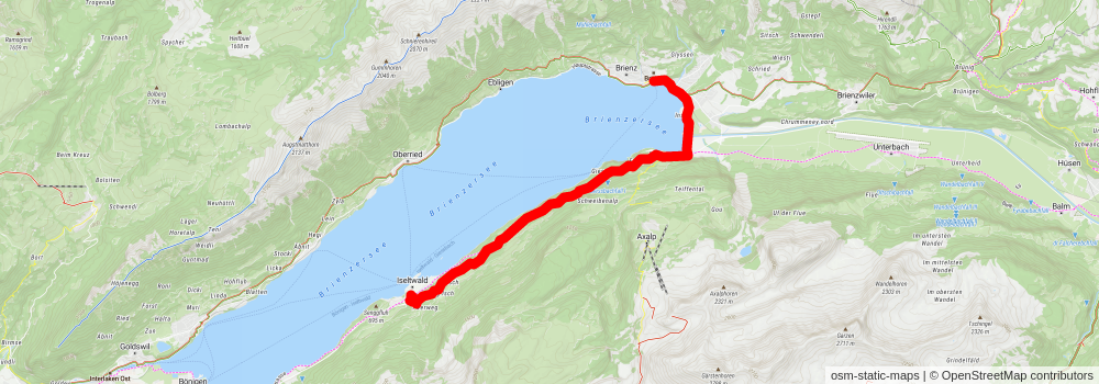 Brienzersee Drei Wasserfälleweg stage 2 Map