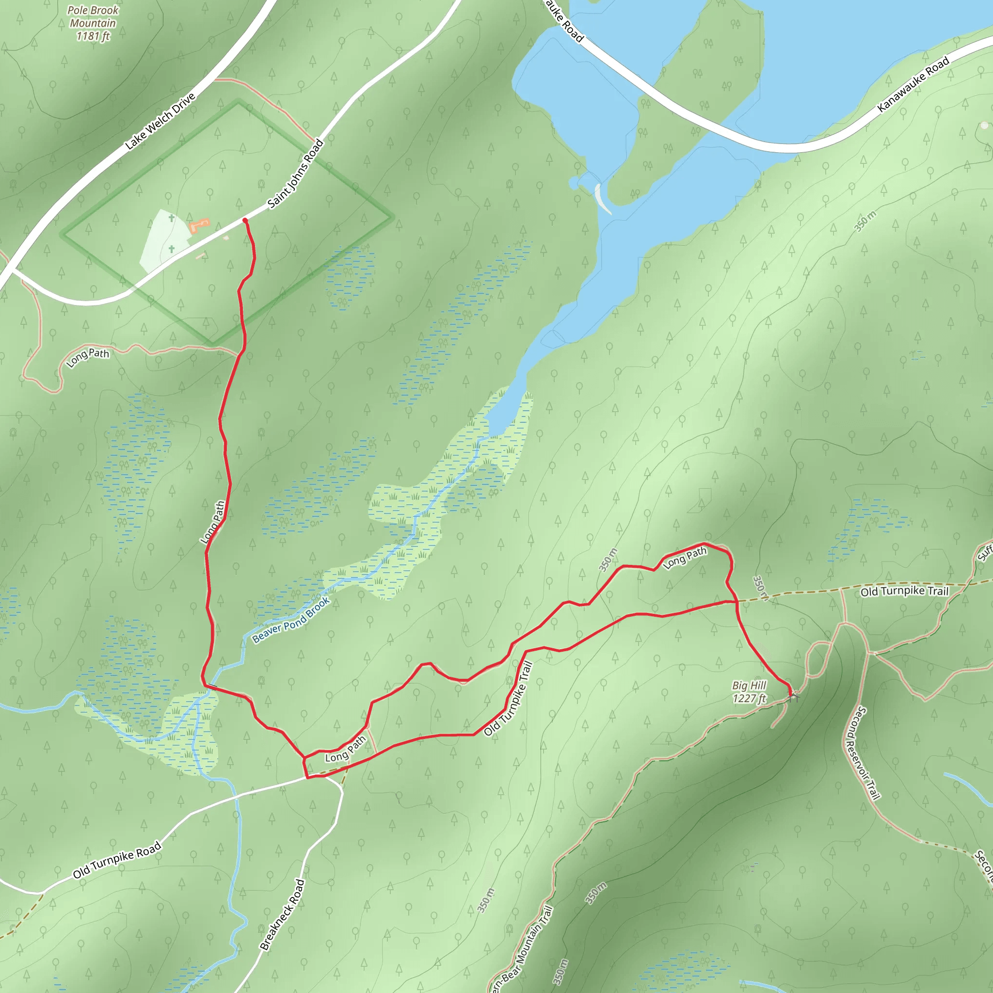 Big Hill via Long Path Loop Trail mobile static map
