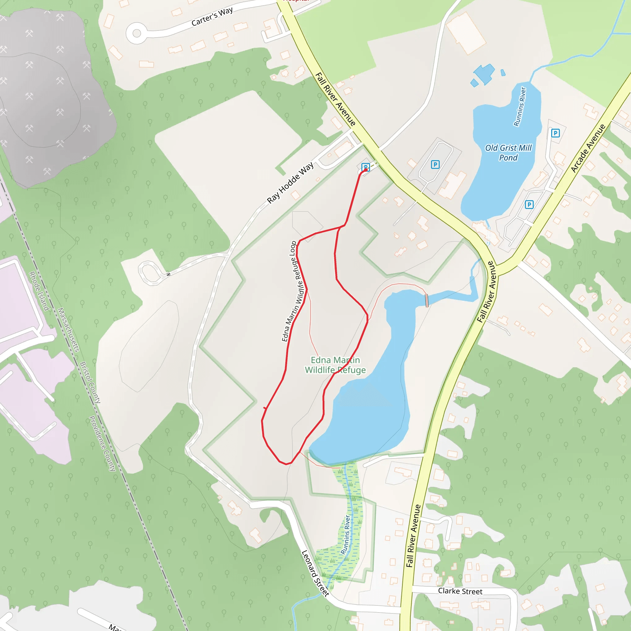 Burrs Pond and Edna Martin Wildlife Refuge Loop mobile static map