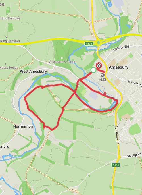 A map preview of the recording Hike on Amesbury River Walk.