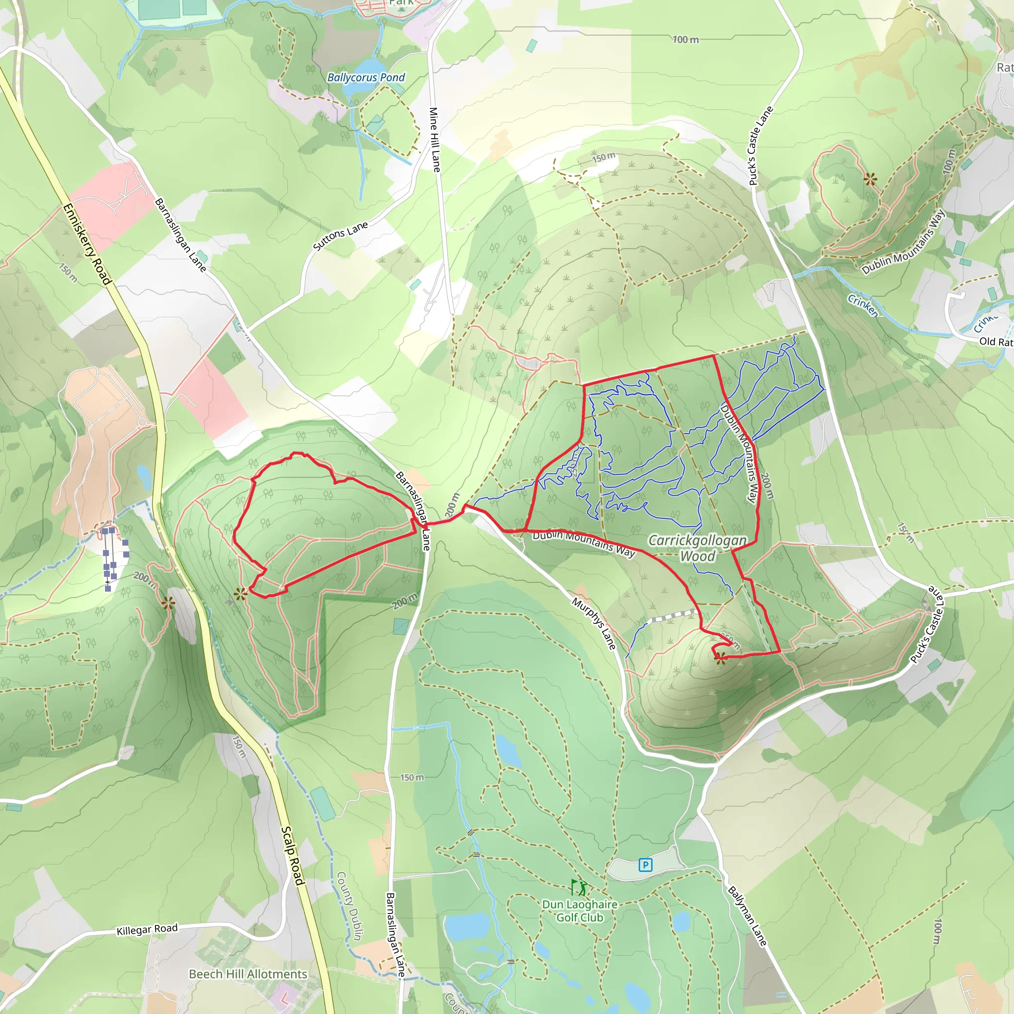 Barnaslingan and Carrickgollogan Loop mobile static map
