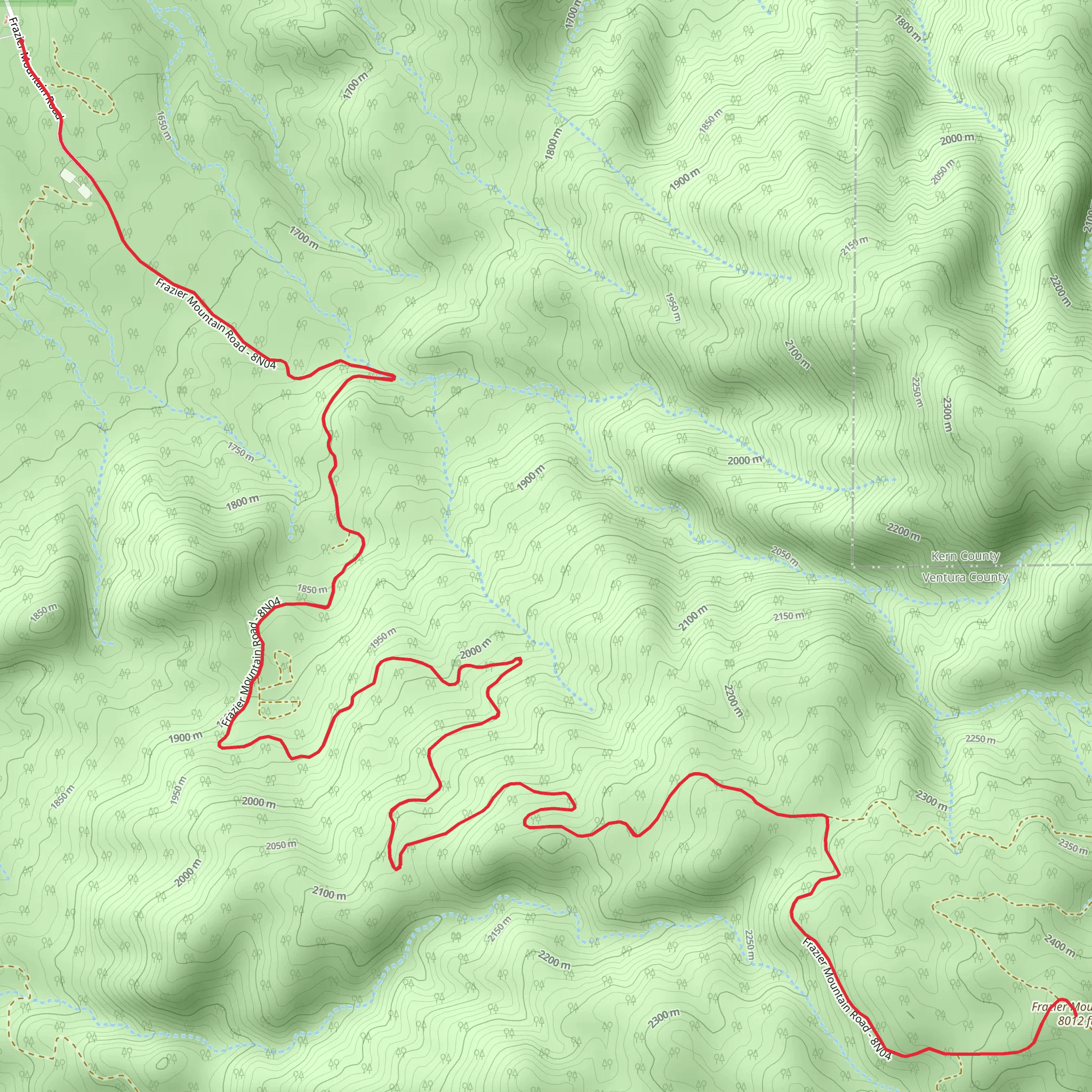 Frazier Mountain mobile static map