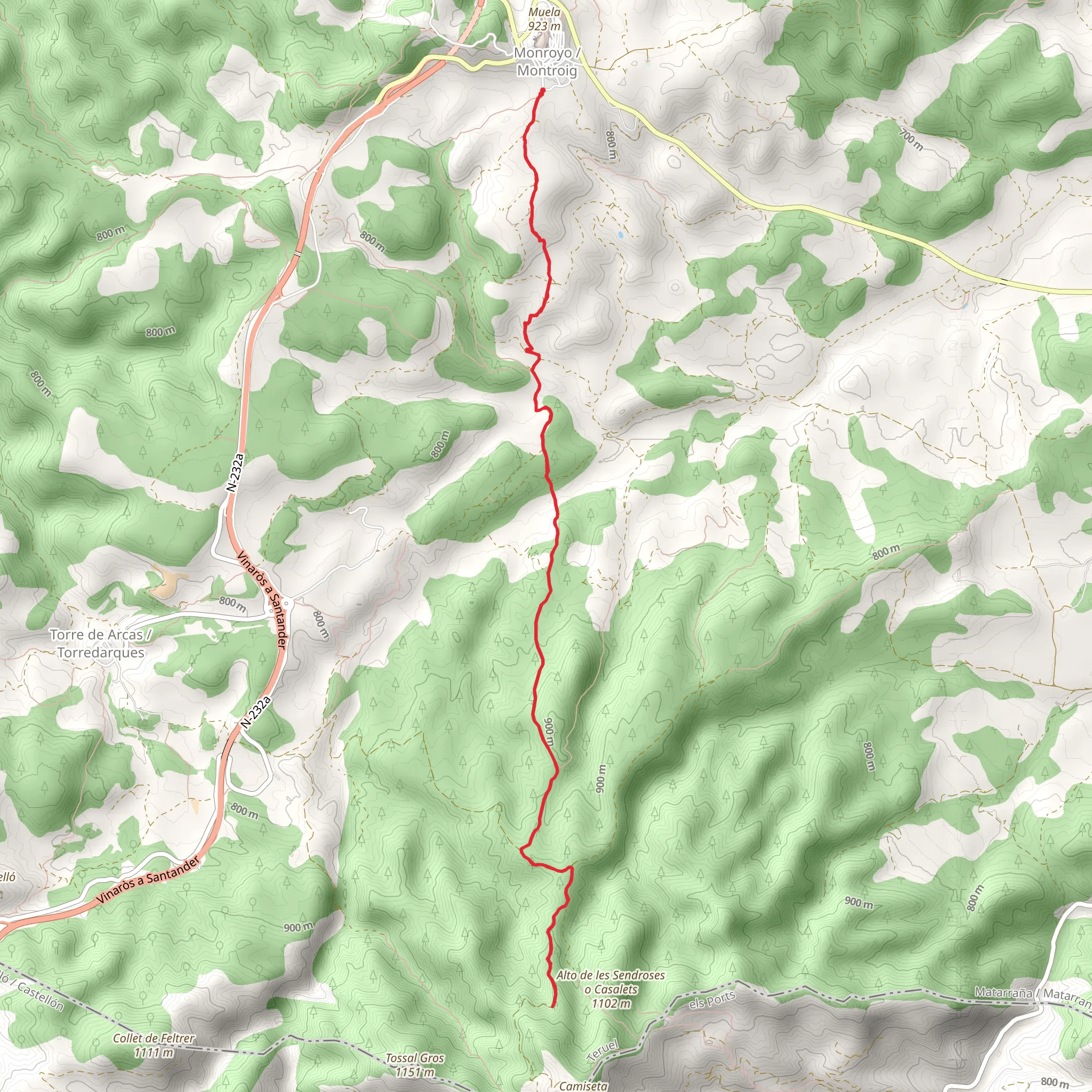 Monroyo - Fuente de la Manzana PR TE 170a mobile static map