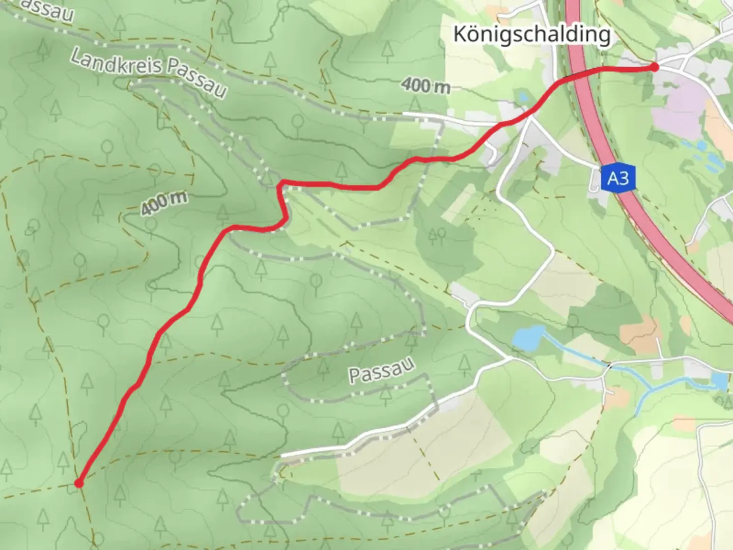 An image depicting the trail Kreuzsäulenweg and its surrounding area.