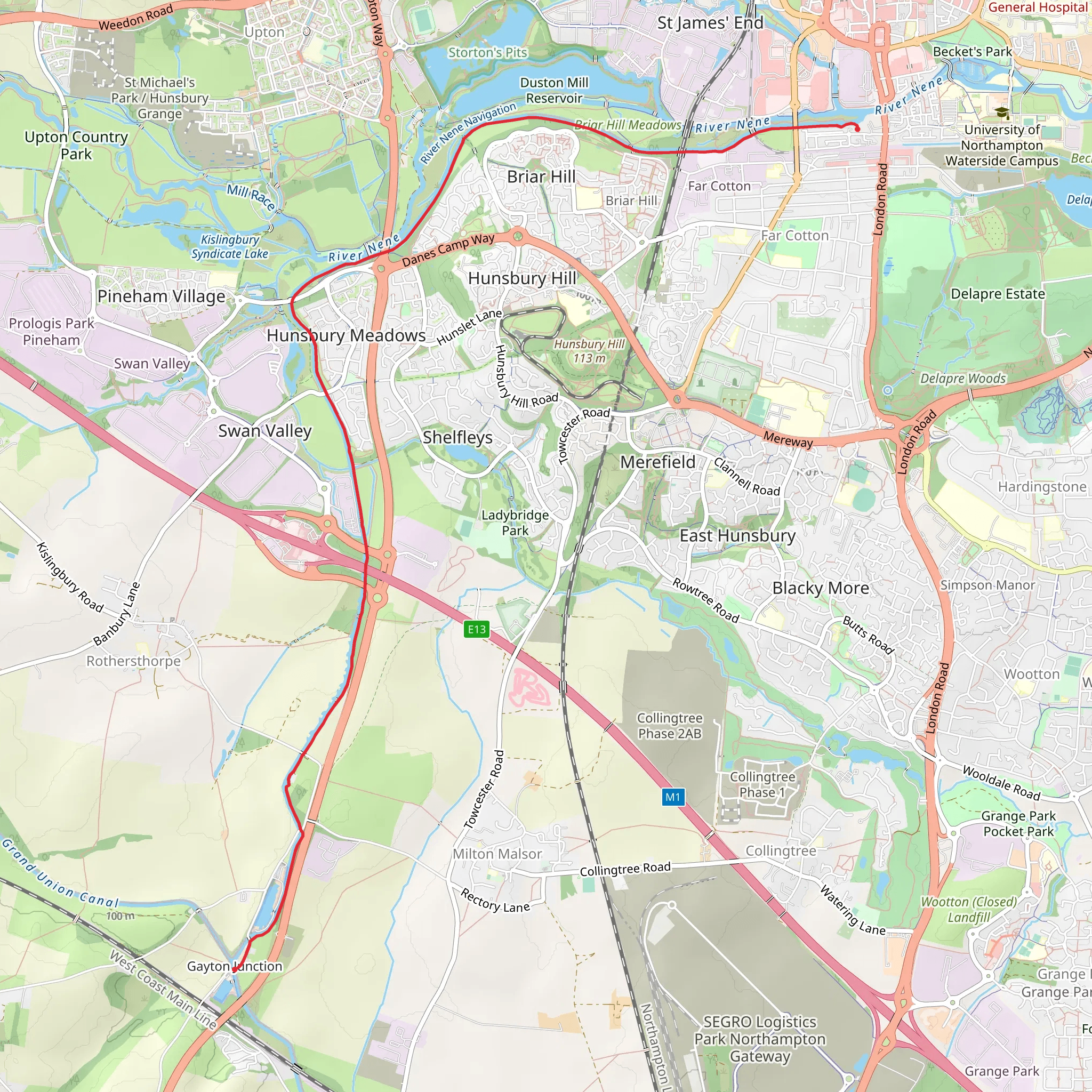 Grand Union Canal Walk - Northampton Arm mobile static map