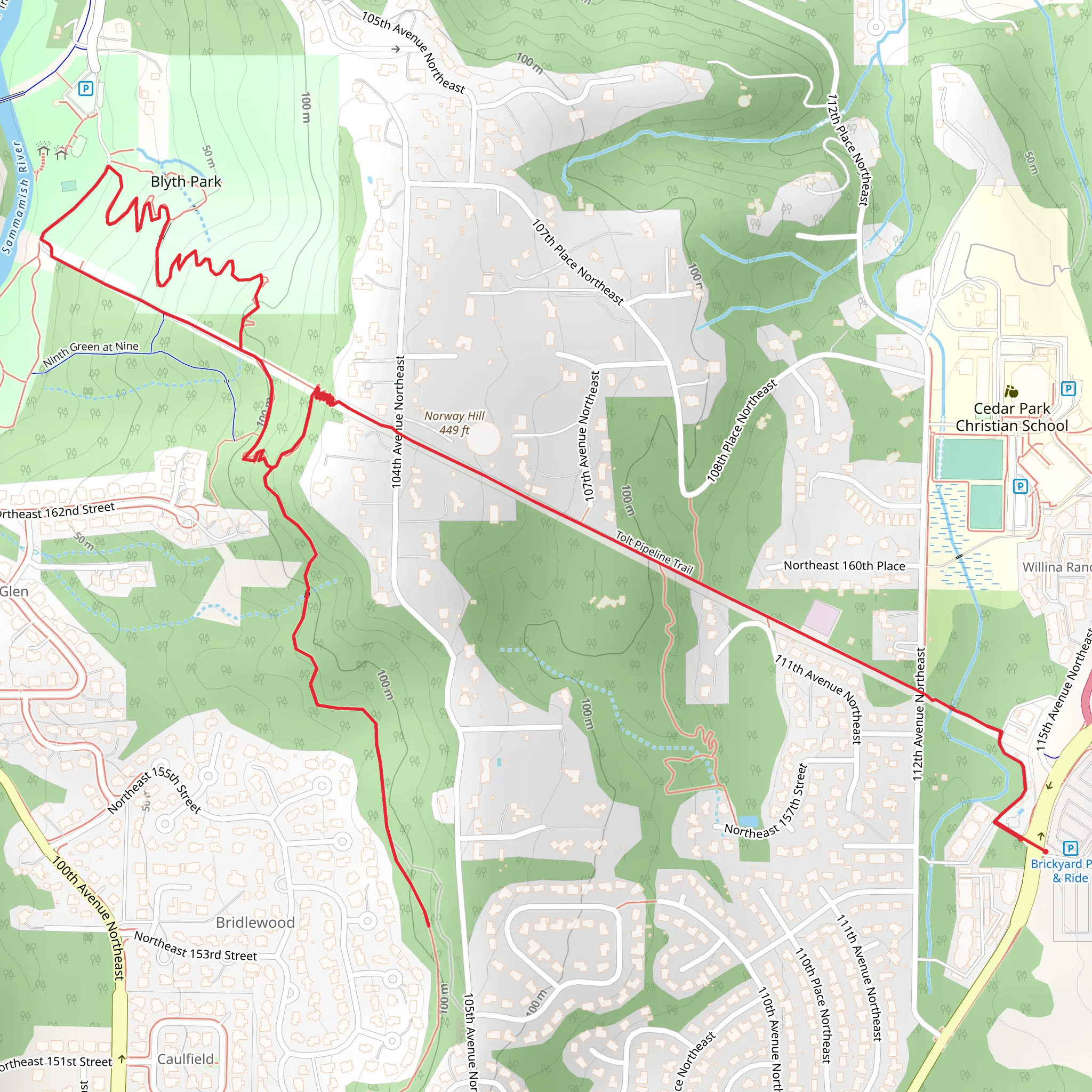 Tolt Pipeline Trail mobile static map