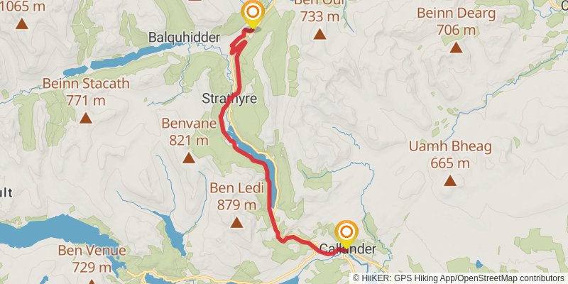Rob Roy Way stage 3 Map