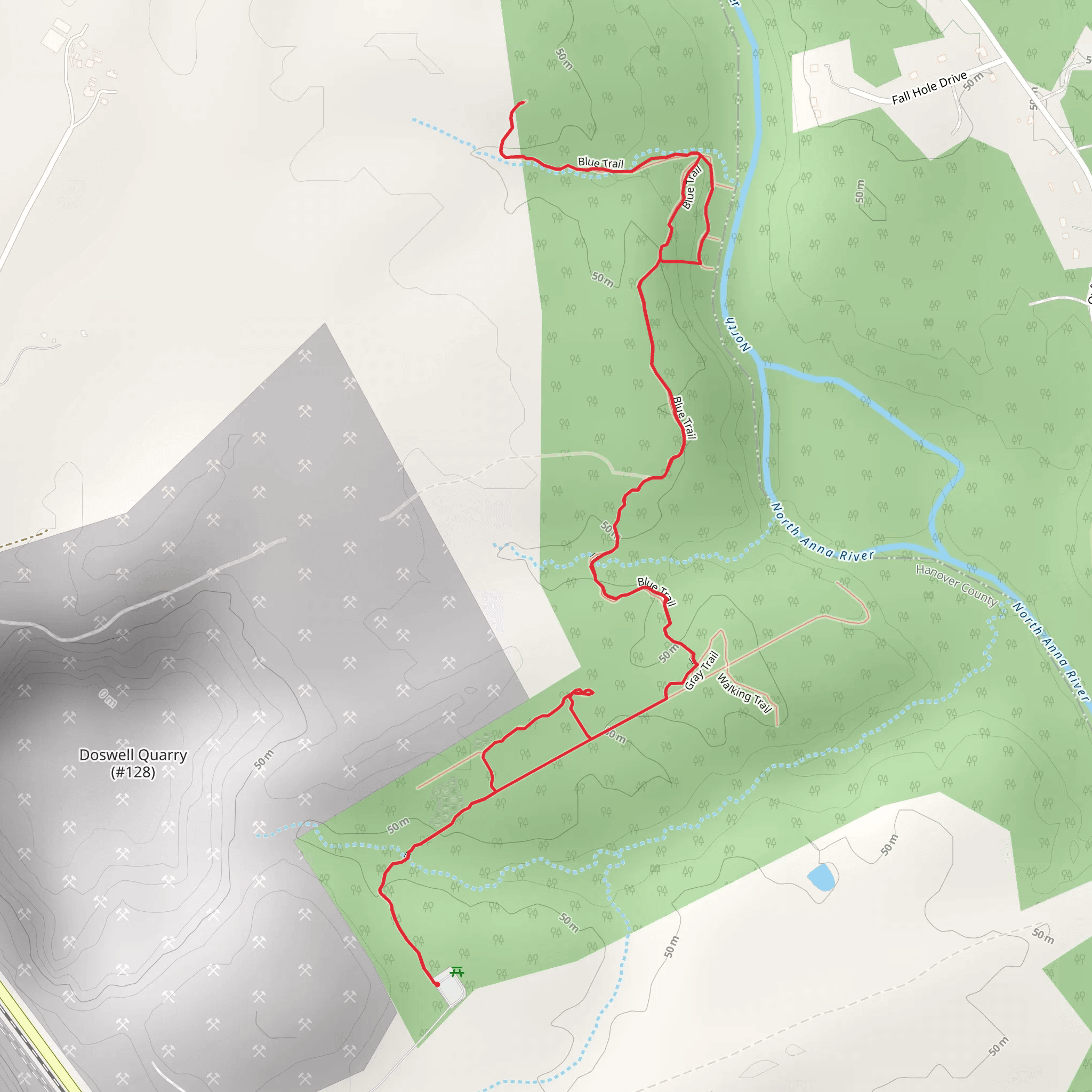 Gray Trail and Blue Trail from Verdon mobile static map