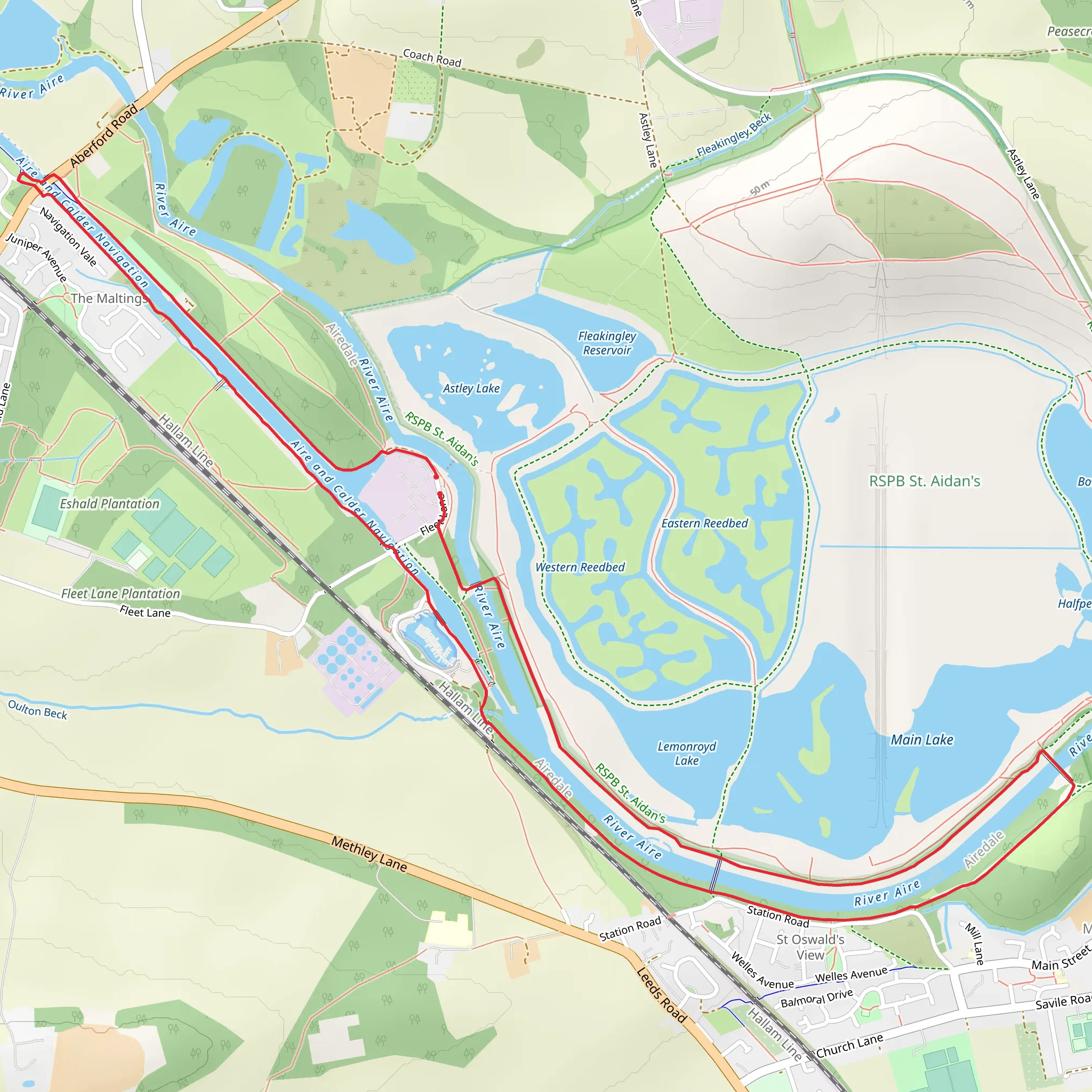 Aire via Leeds Country Way mobile static map