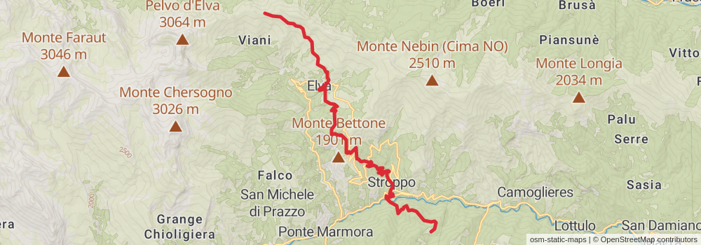 Sentiero Italia - Alps Section stage 165 Map